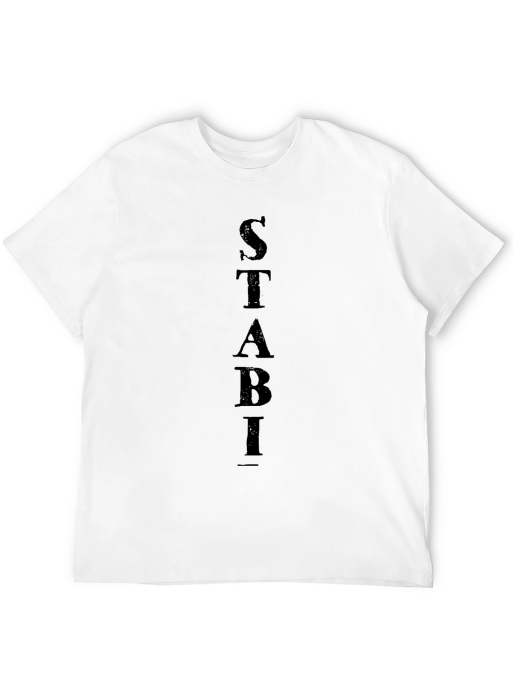 STABI Vertical Letter Print Black T-Shirt
