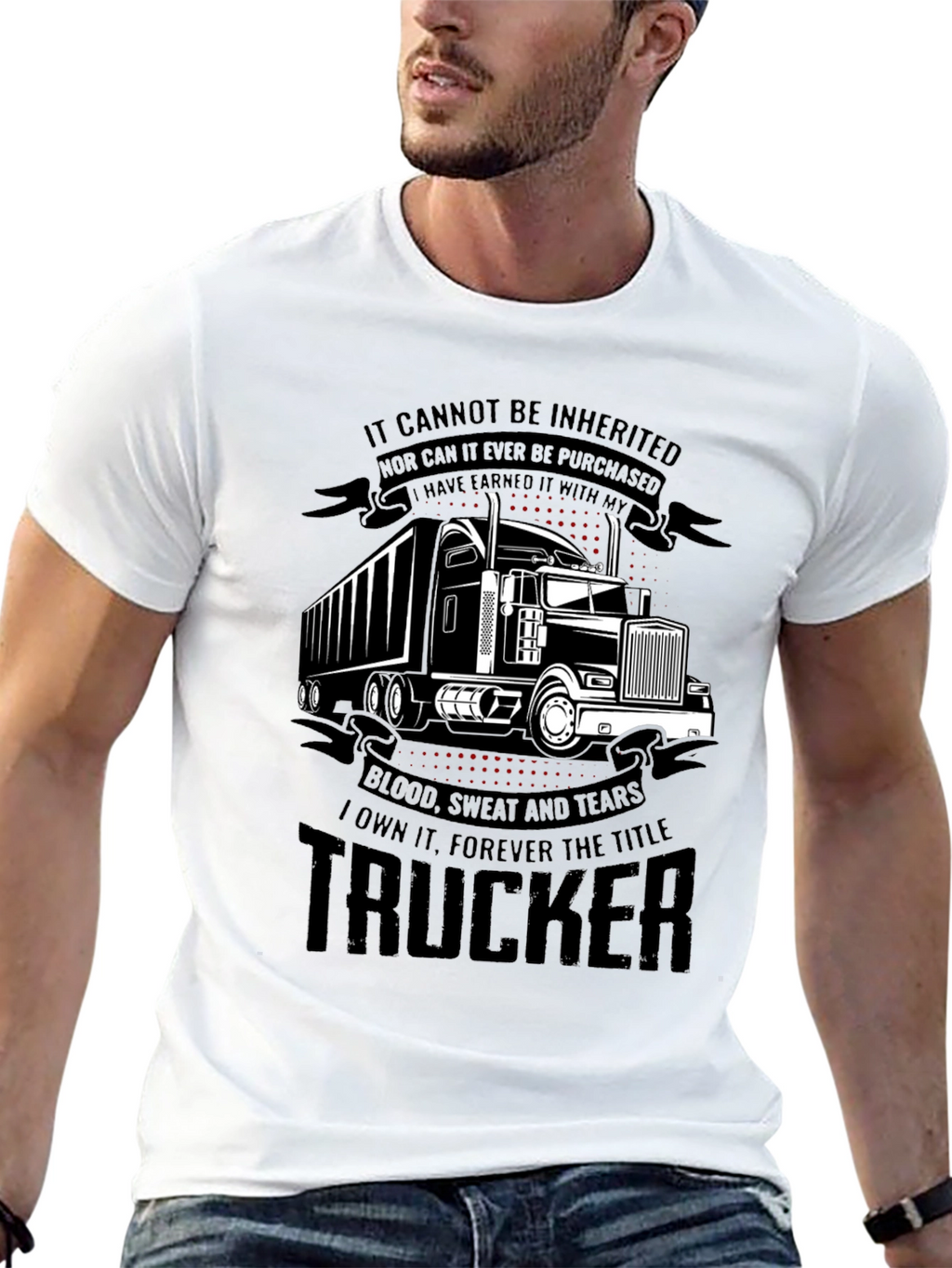 Trucker Earned Black T-Shirt
