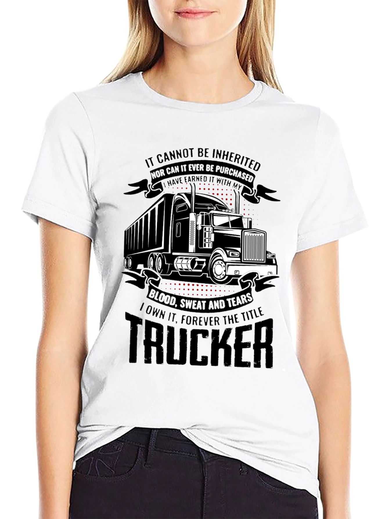 Trucker Earned Black T-Shirt