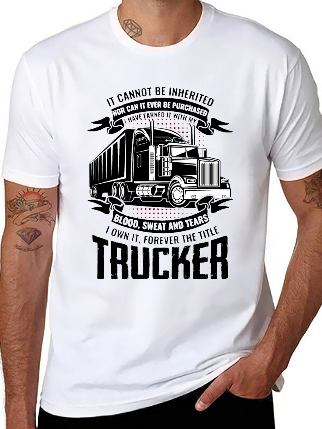 Trucker Earned Black T-Shirt