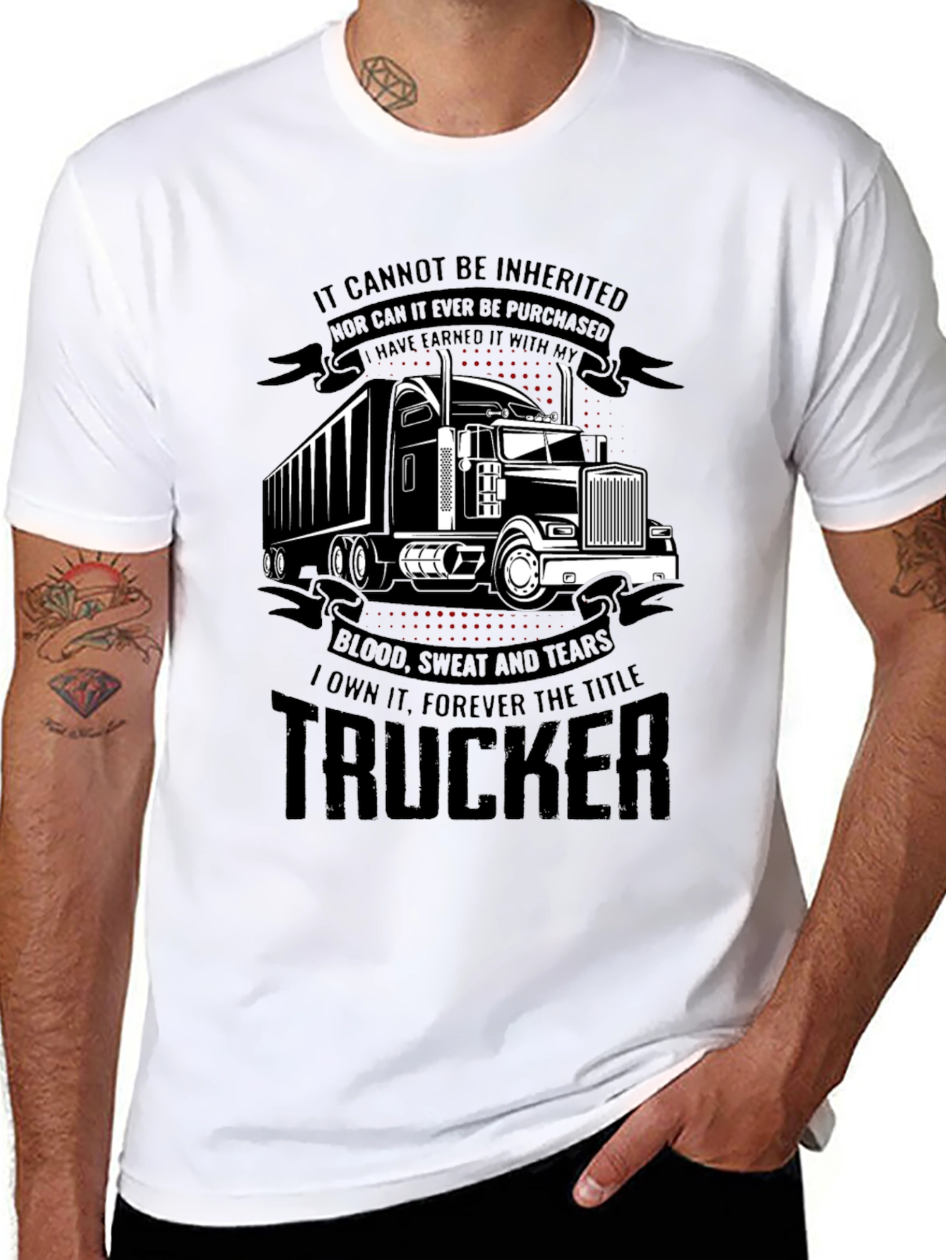 Trucker Earned Black T-Shirt