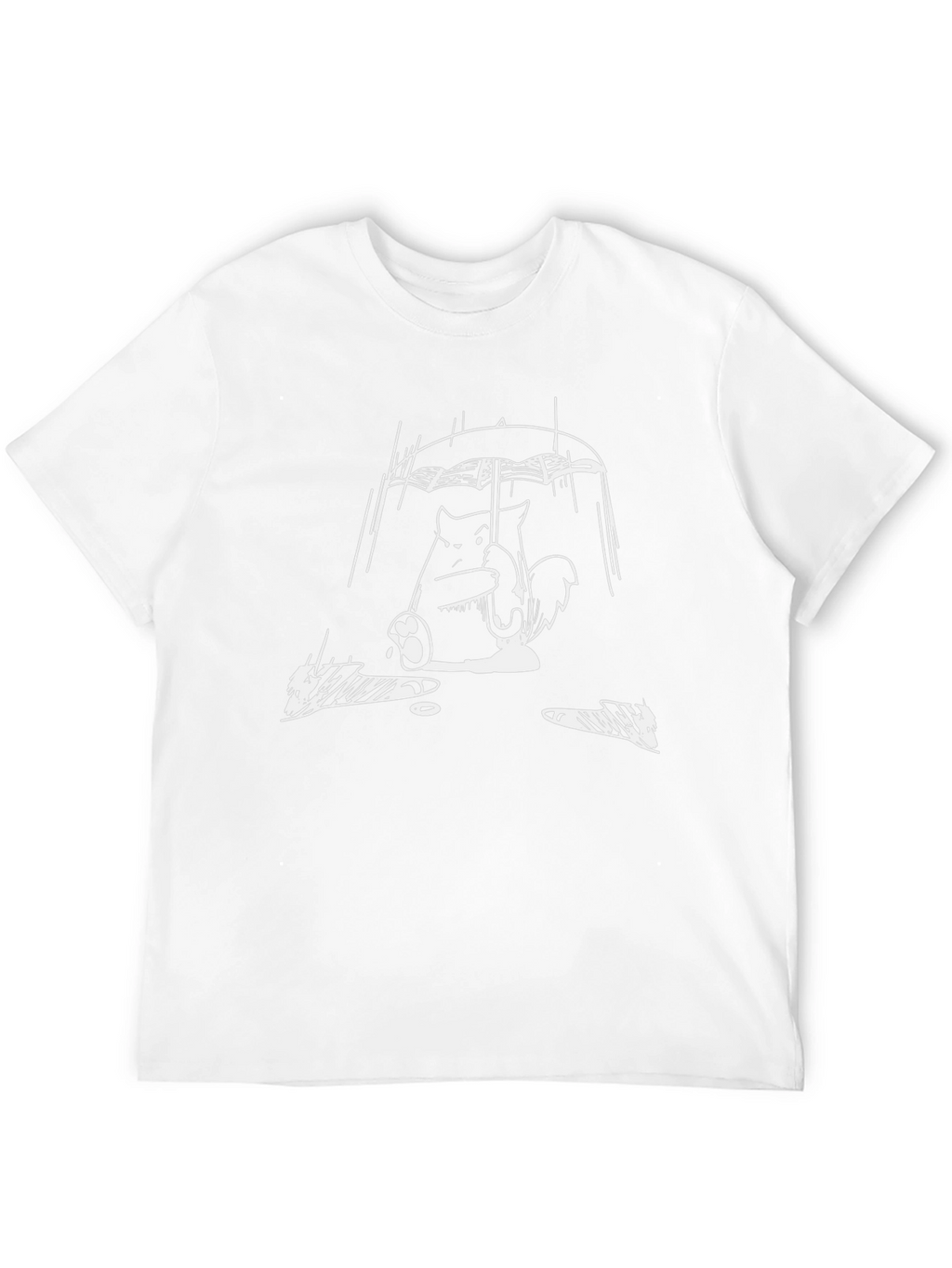 Rainy Day Totoro Black T-Shirt