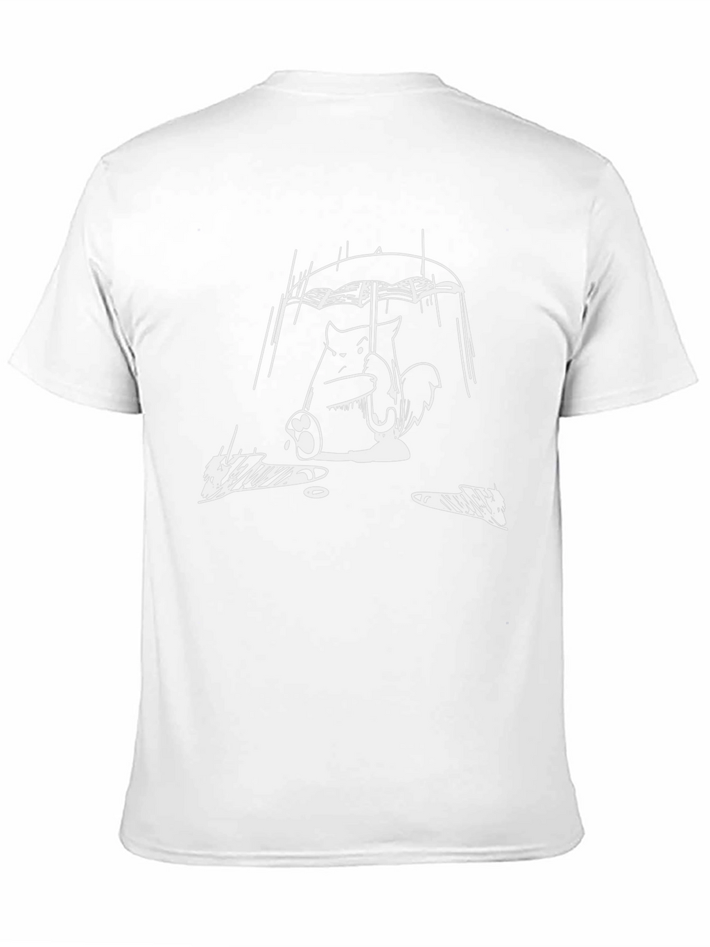 Rainy Day Totoro Black T-Shirt