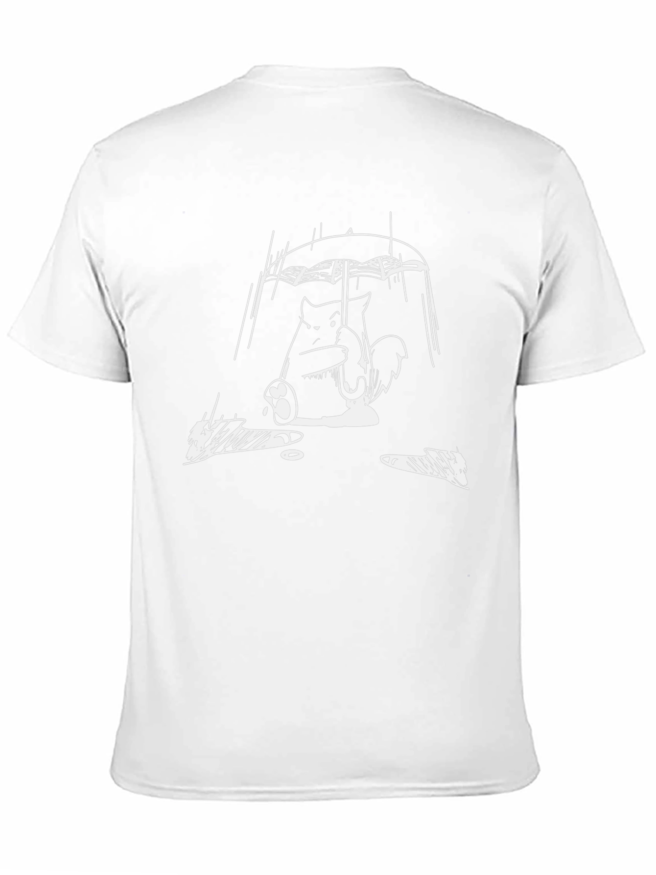 Rainy Day Totoro Black T-Shirt