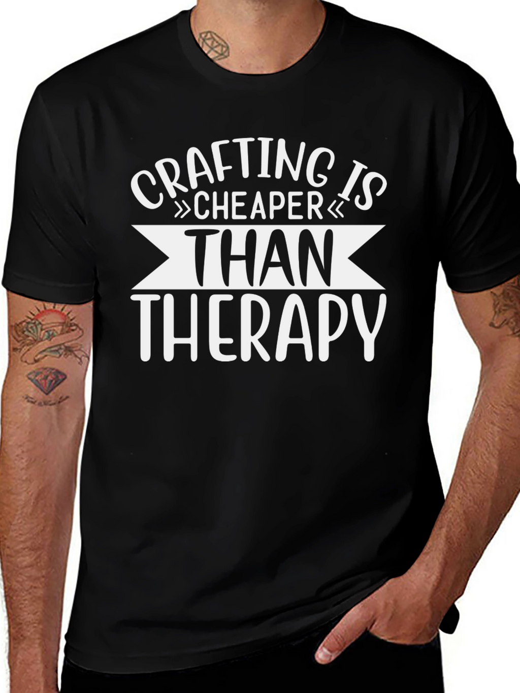 Crafting is Cheaper Than Therapy - Graphic T-Shirt