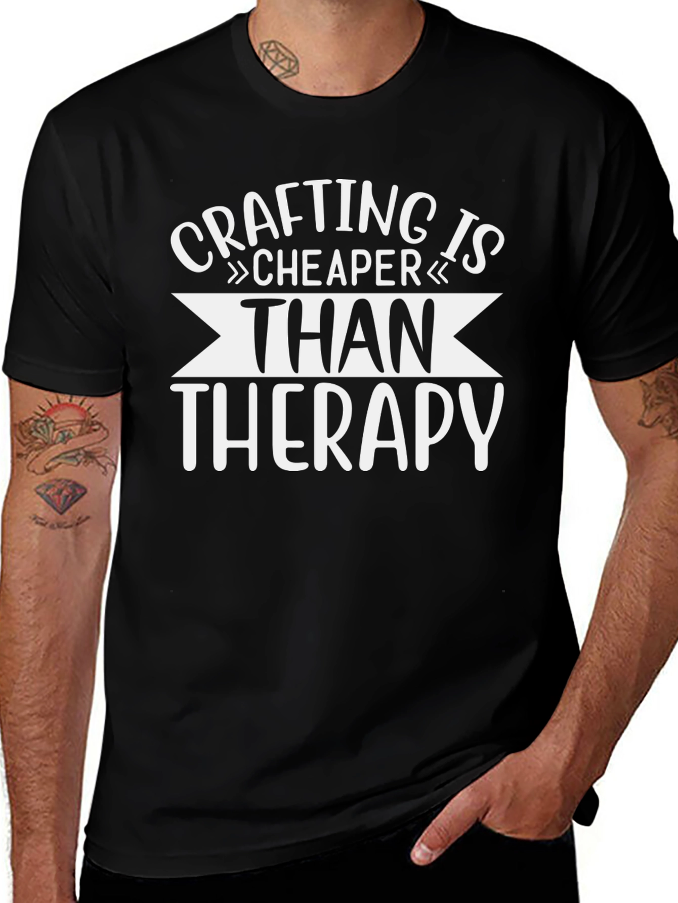 Crafting is Cheaper Than Therapy - Graphic T-Shirt