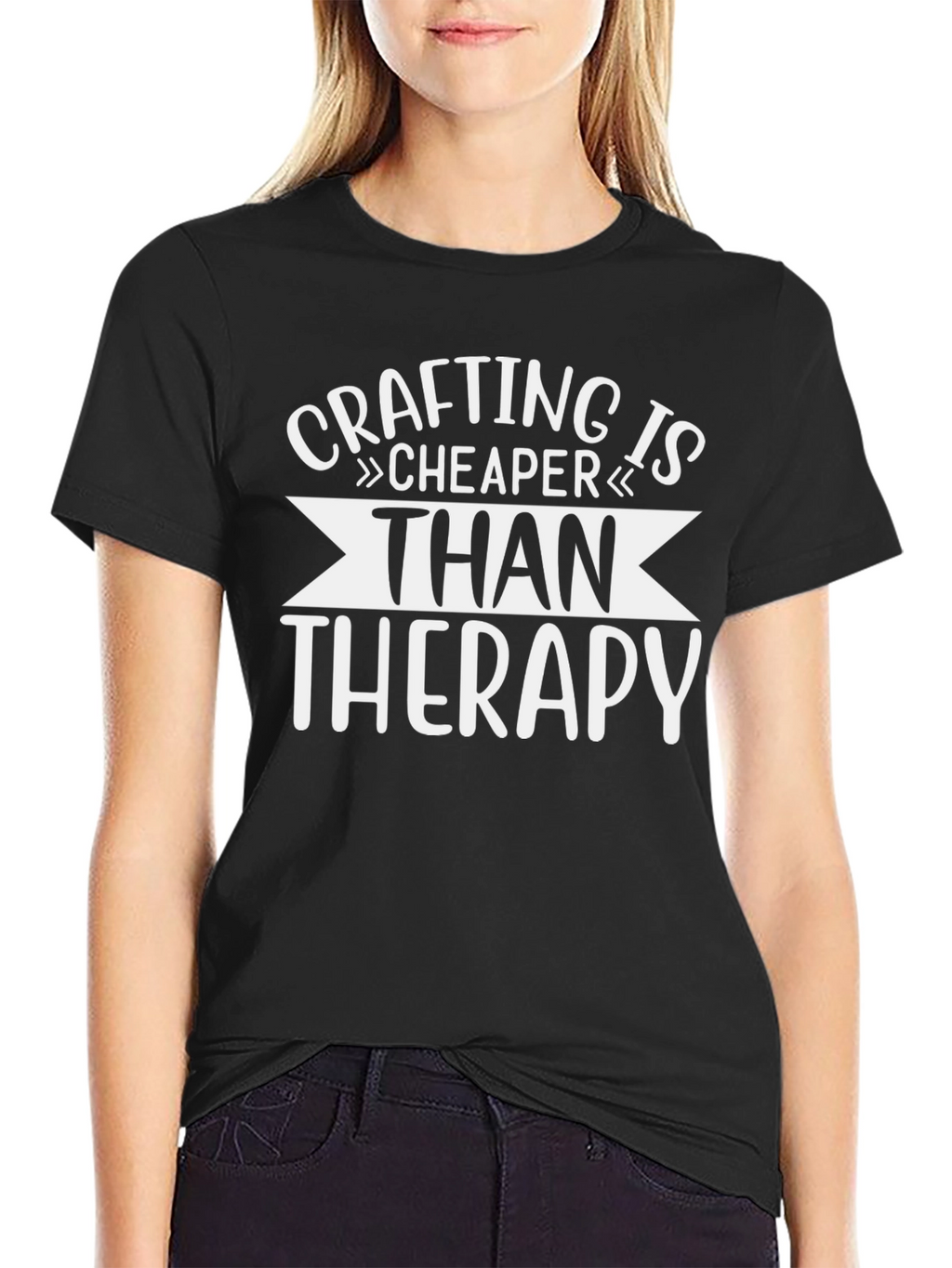 Crafting is Cheaper Than Therapy - Graphic T-Shirt