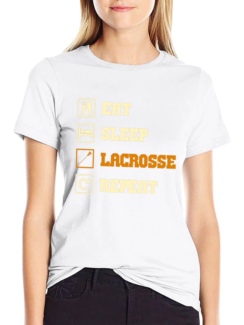 Eat Sleep Lacrosse Repeat Graphic Tee