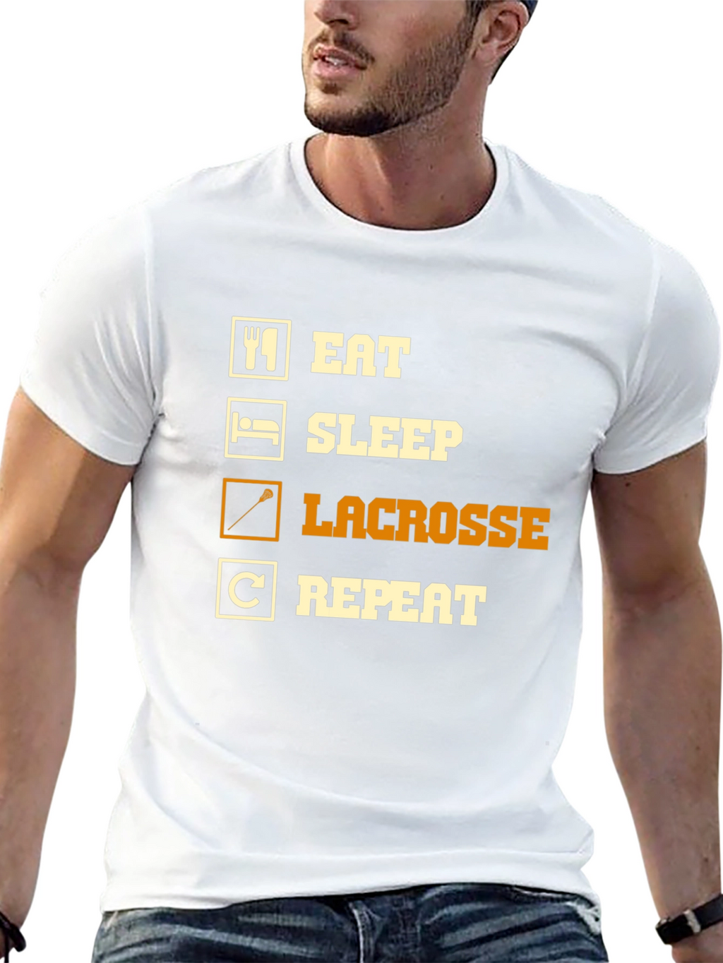Eat Sleep Lacrosse Repeat Graphic Tee