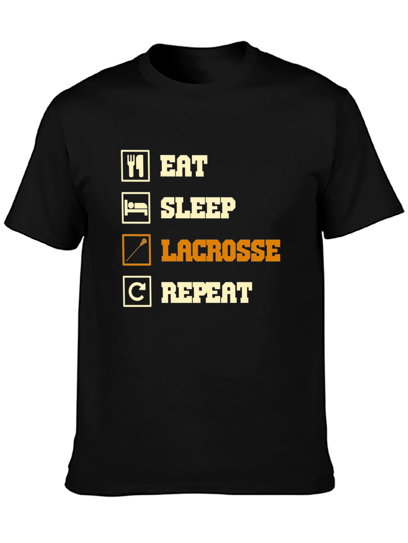 Eat Sleep Lacrosse Repeat Graphic Tee