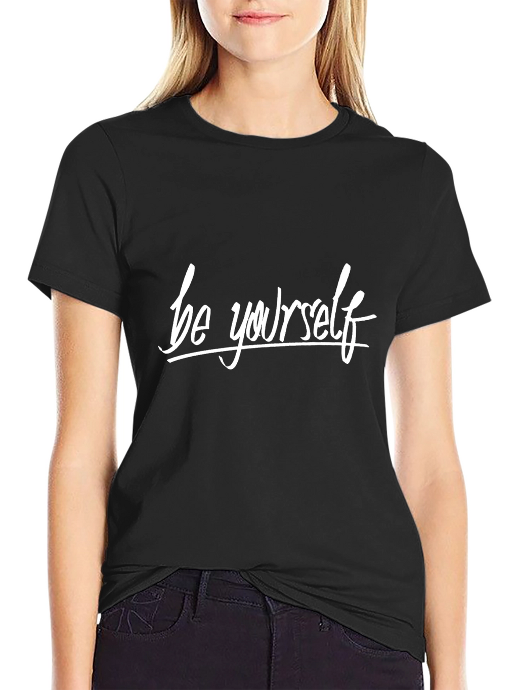 Be Yourself Graphic Tee - Stylish Black Cotton T-Shirt