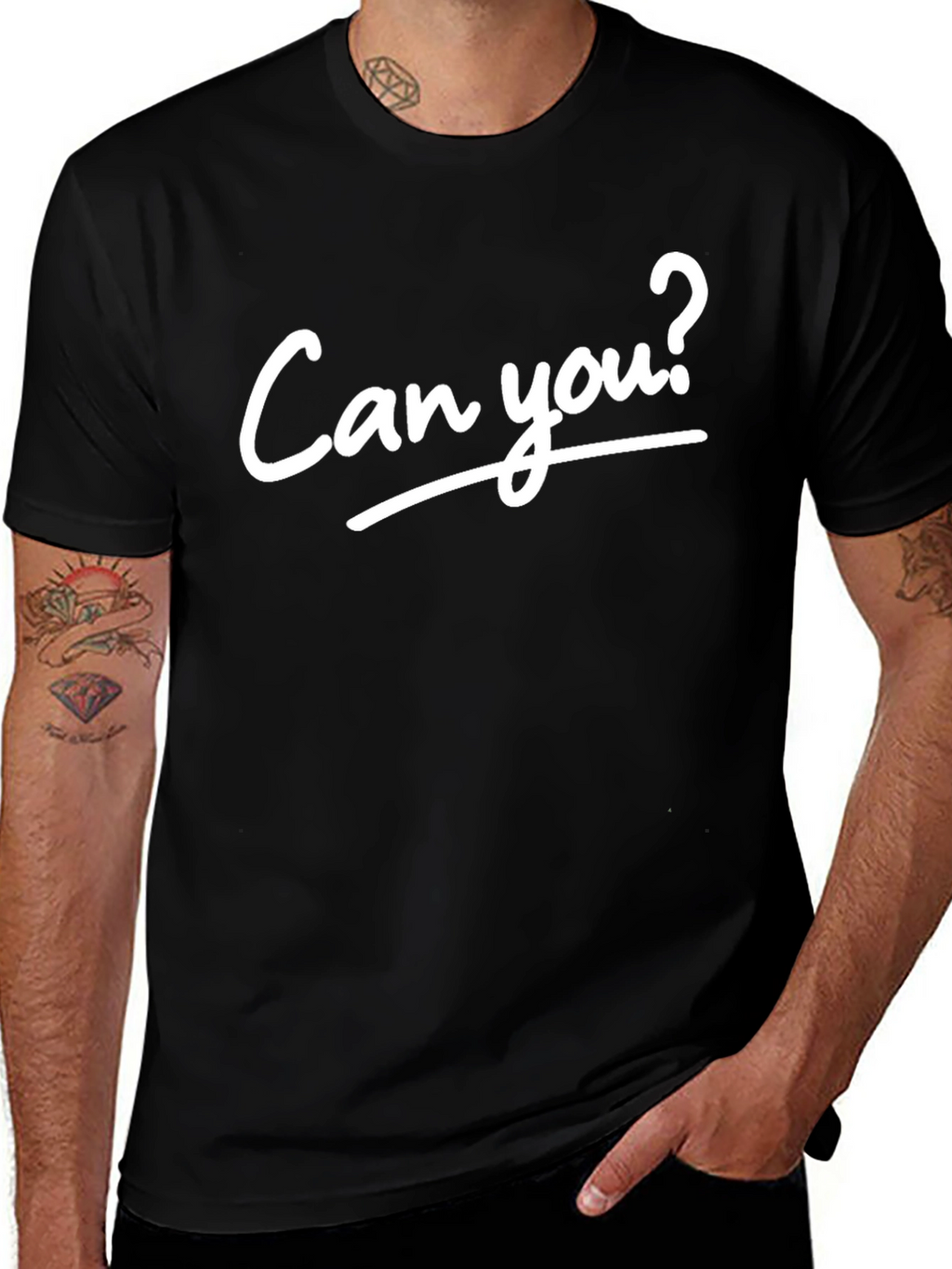 Can You? Graphic Tee - Black Cotton T-Shirt