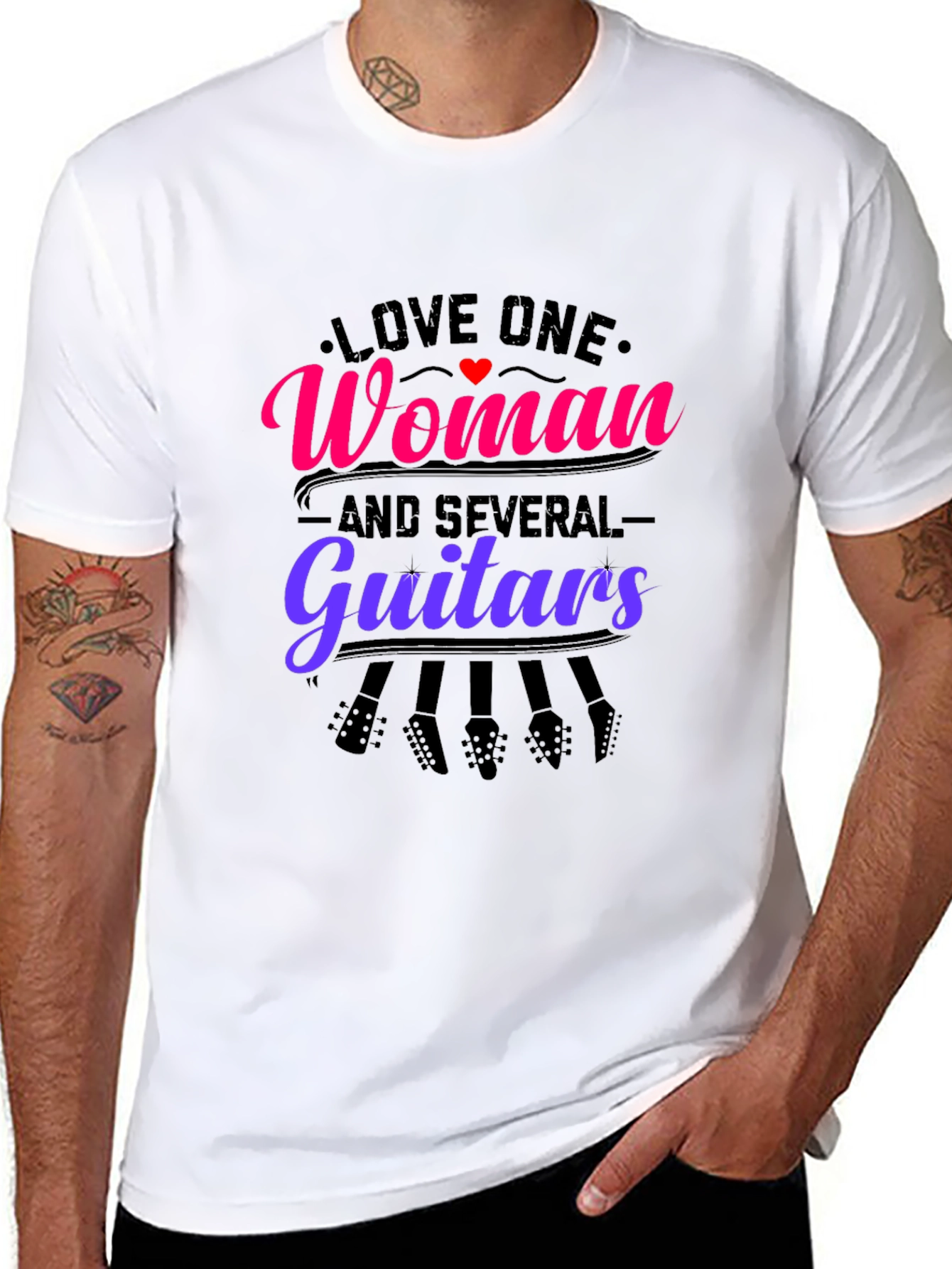 Love One Woman and Several Guitars Graphic Tee