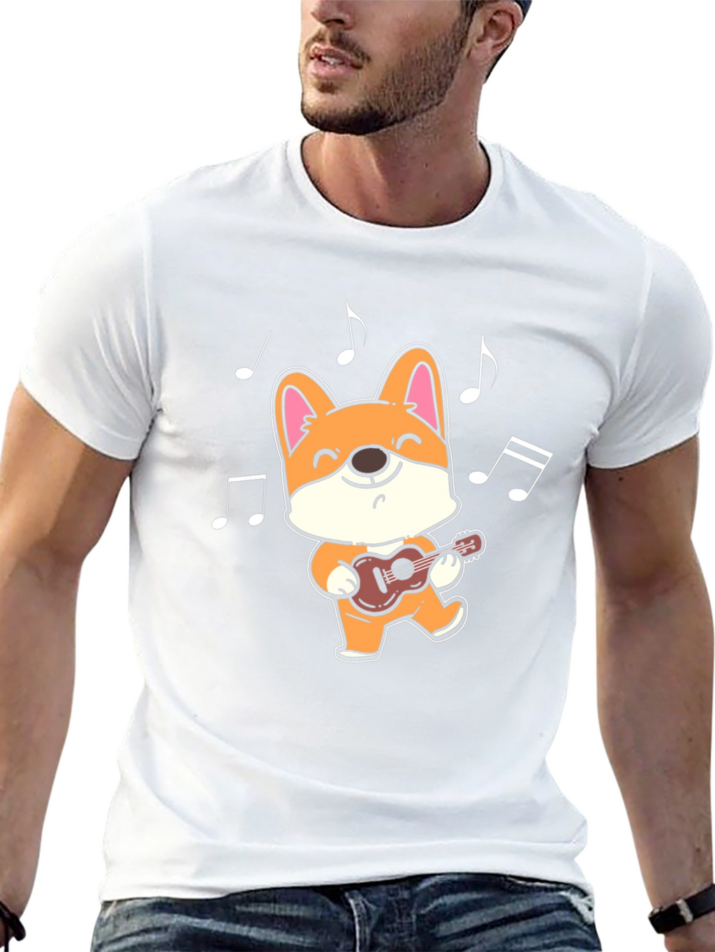 Corgi Guitar Player T-Shirt