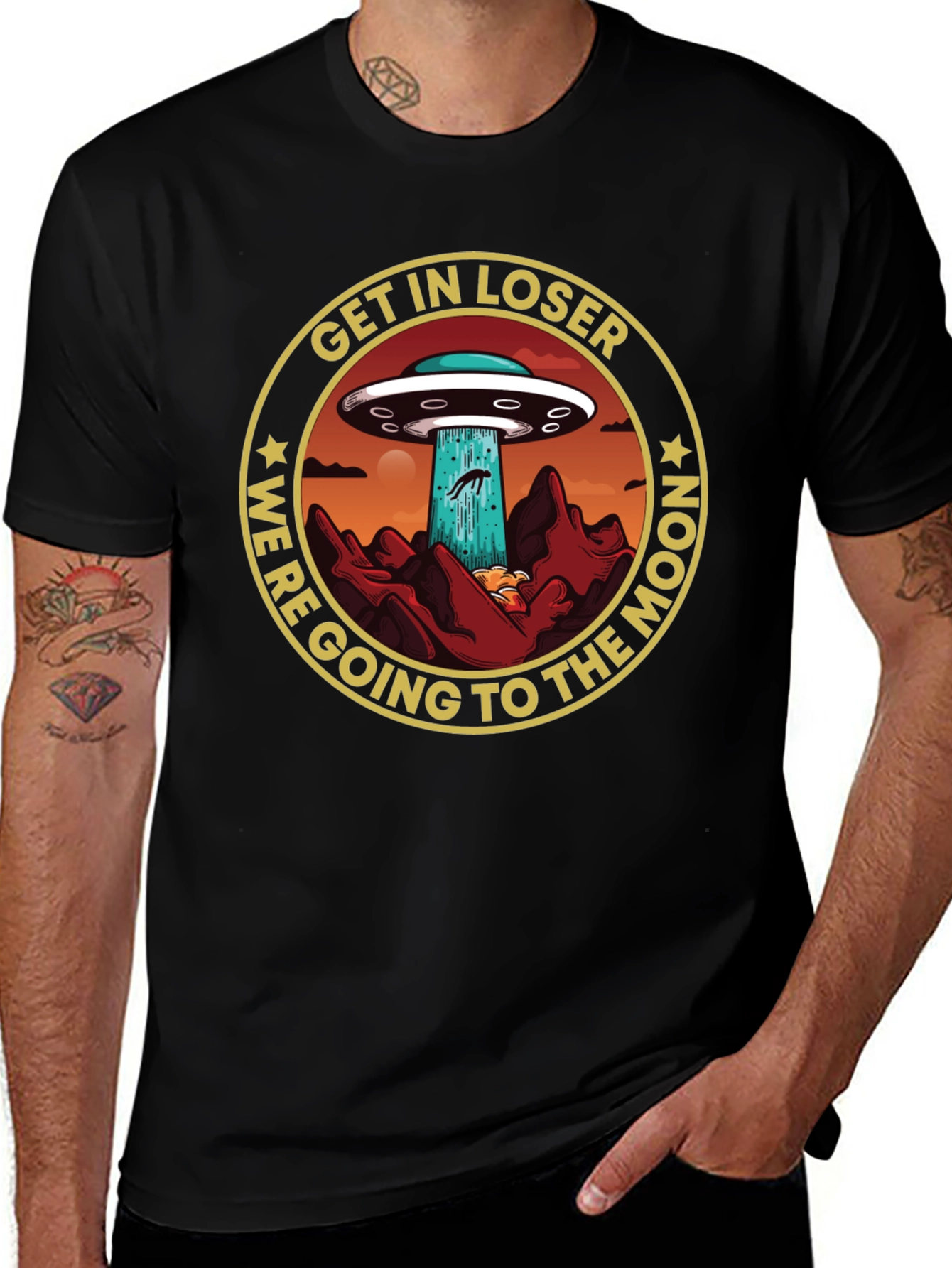 Get In Loser UFO Graphic T-Shirt - Moon Trip