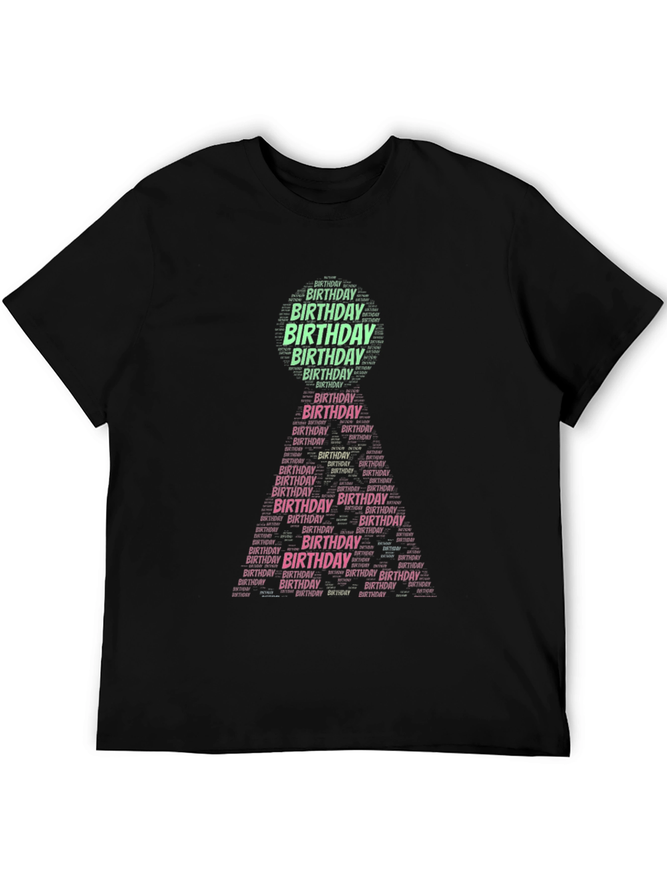 Birthday Word Art T-Shirt - Black