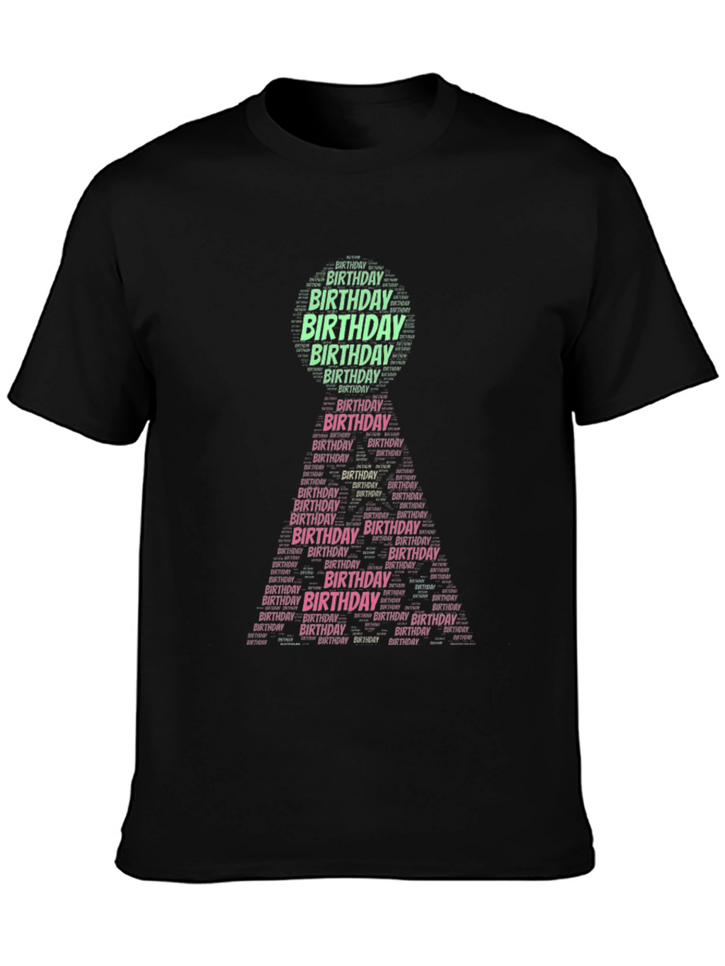 Birthday Word Art T-Shirt - Black