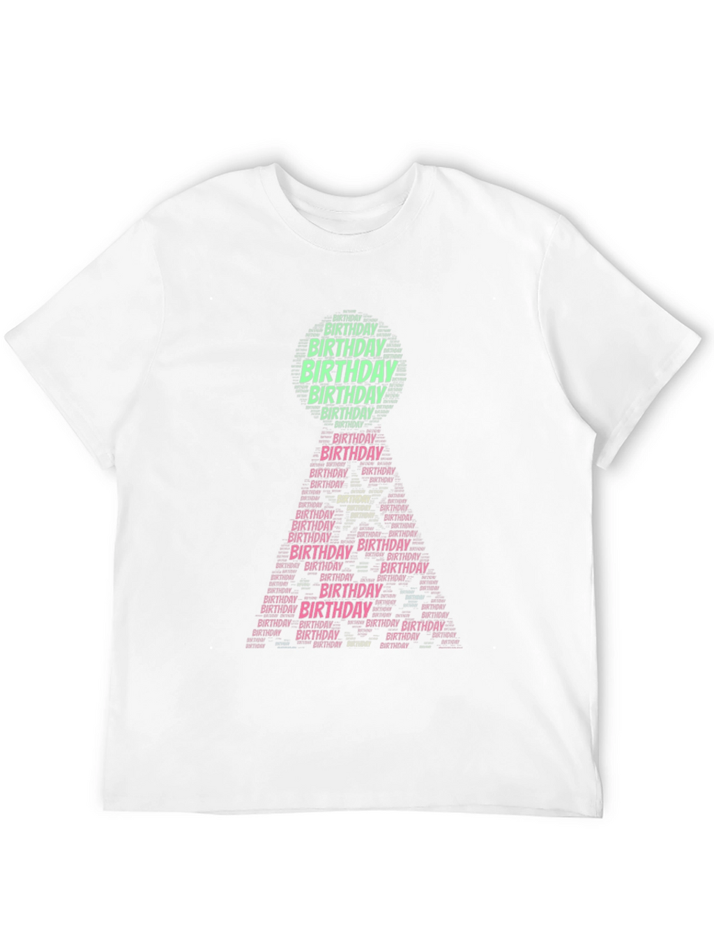 Birthday Word Art T-Shirt - Black