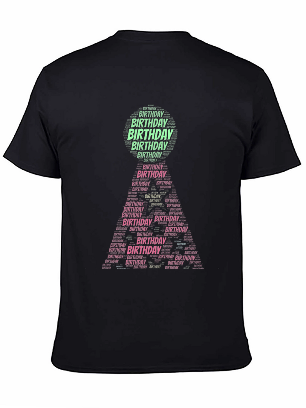 Birthday Word Art T-Shirt - Black