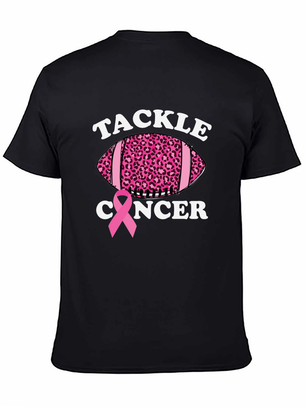 Tackle Cancer Football Tee - Pink Ribbon Support