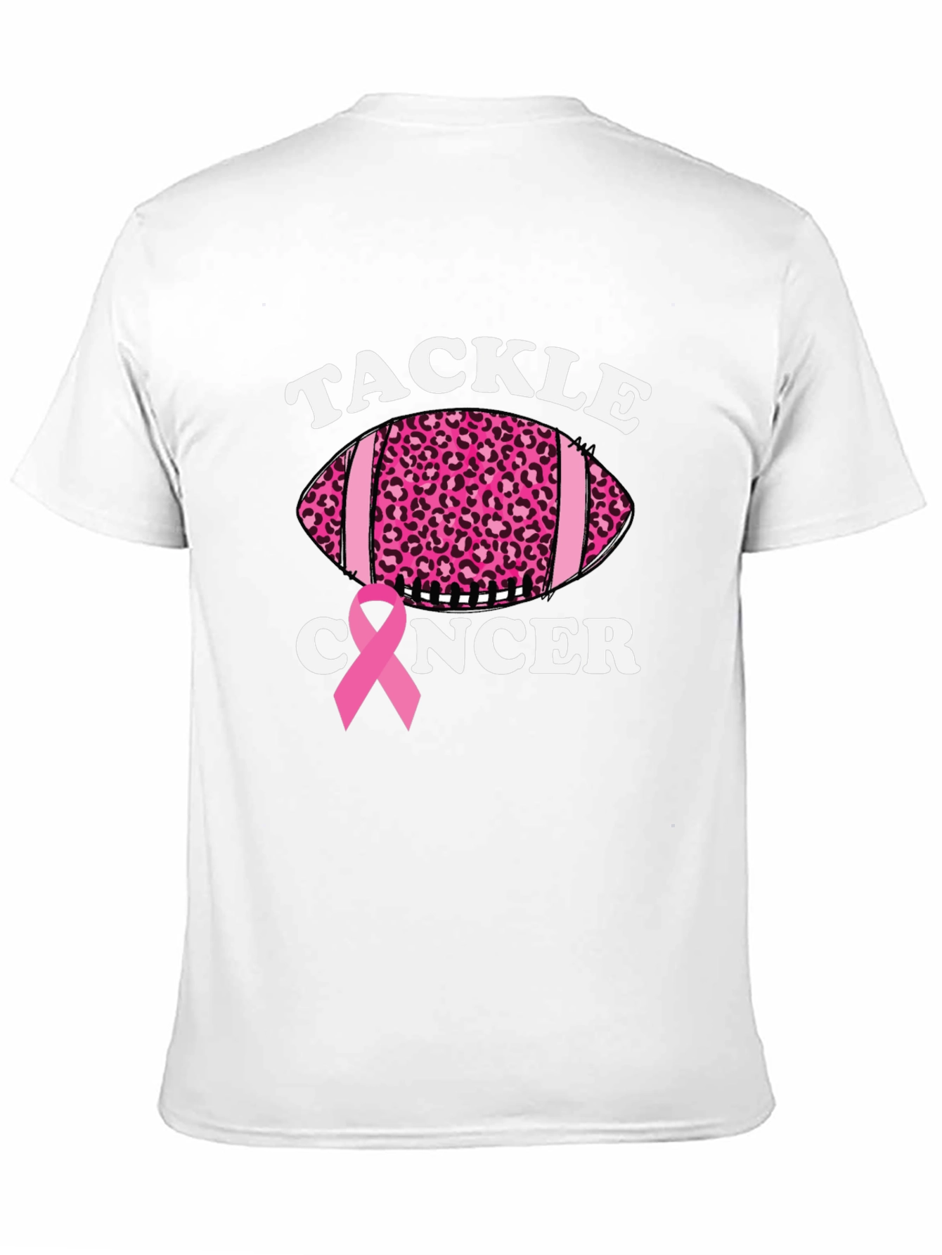 Tackle Cancer Football Tee - Pink Ribbon Support