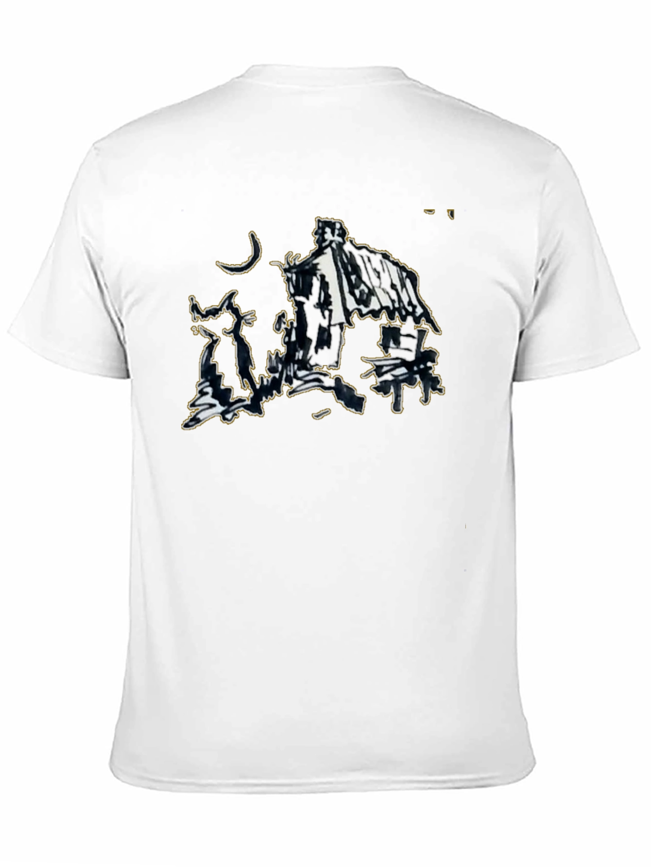 Abstract Sketch Graphic Black T-Shirt