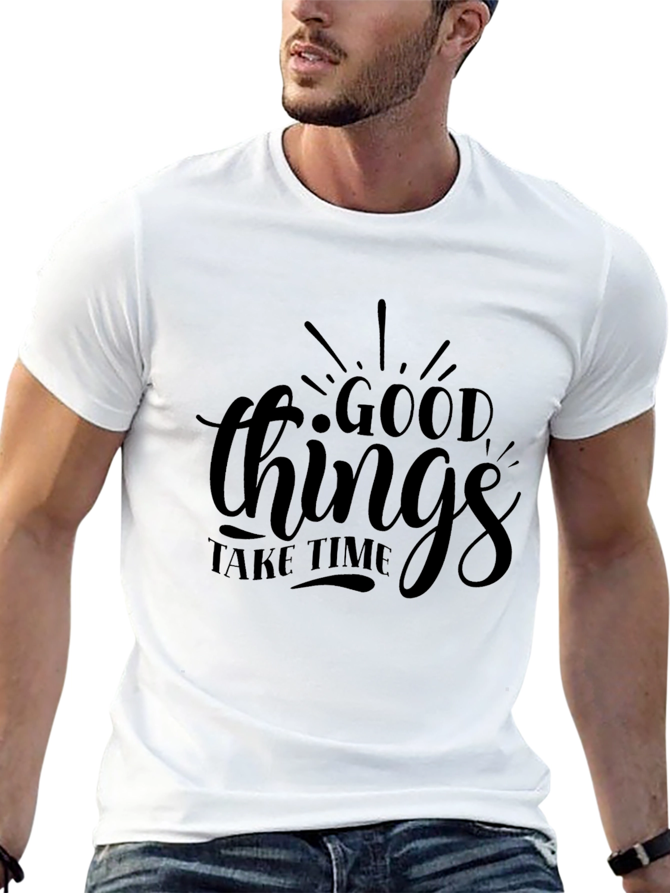 Good Things Take Time Black Graphic Tee