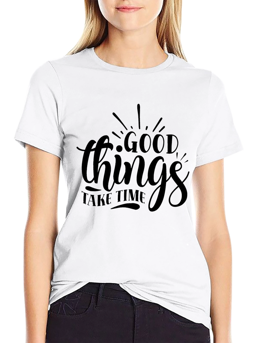 Good Things Take Time Black Graphic Tee