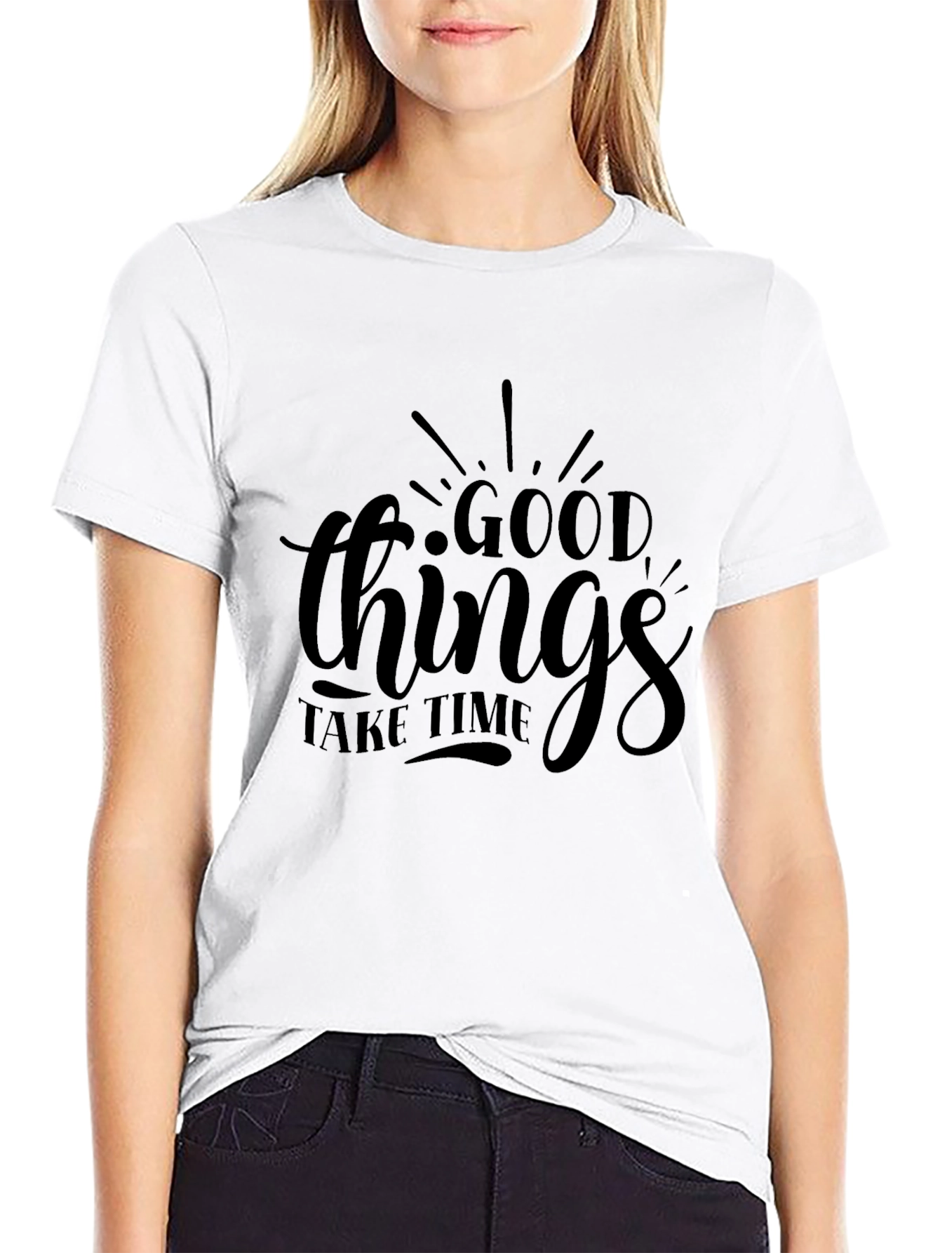 Good Things Take Time Black Graphic Tee