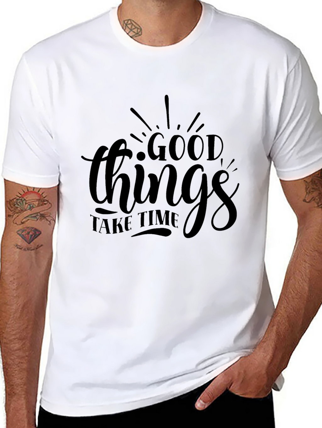 Good Things Take Time Black Graphic Tee