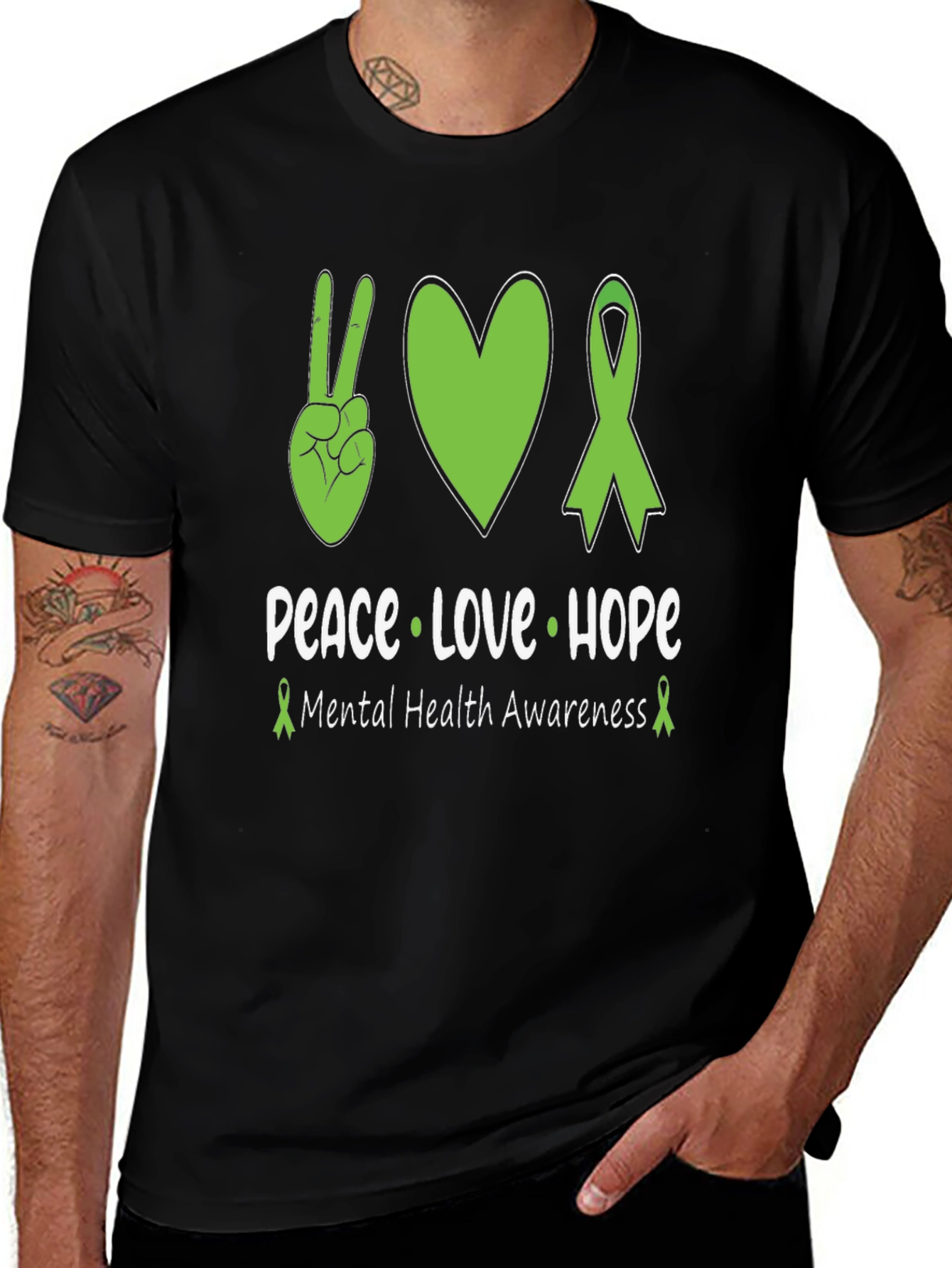 Peace Love Hope Mental Health Awareness T-Shirt