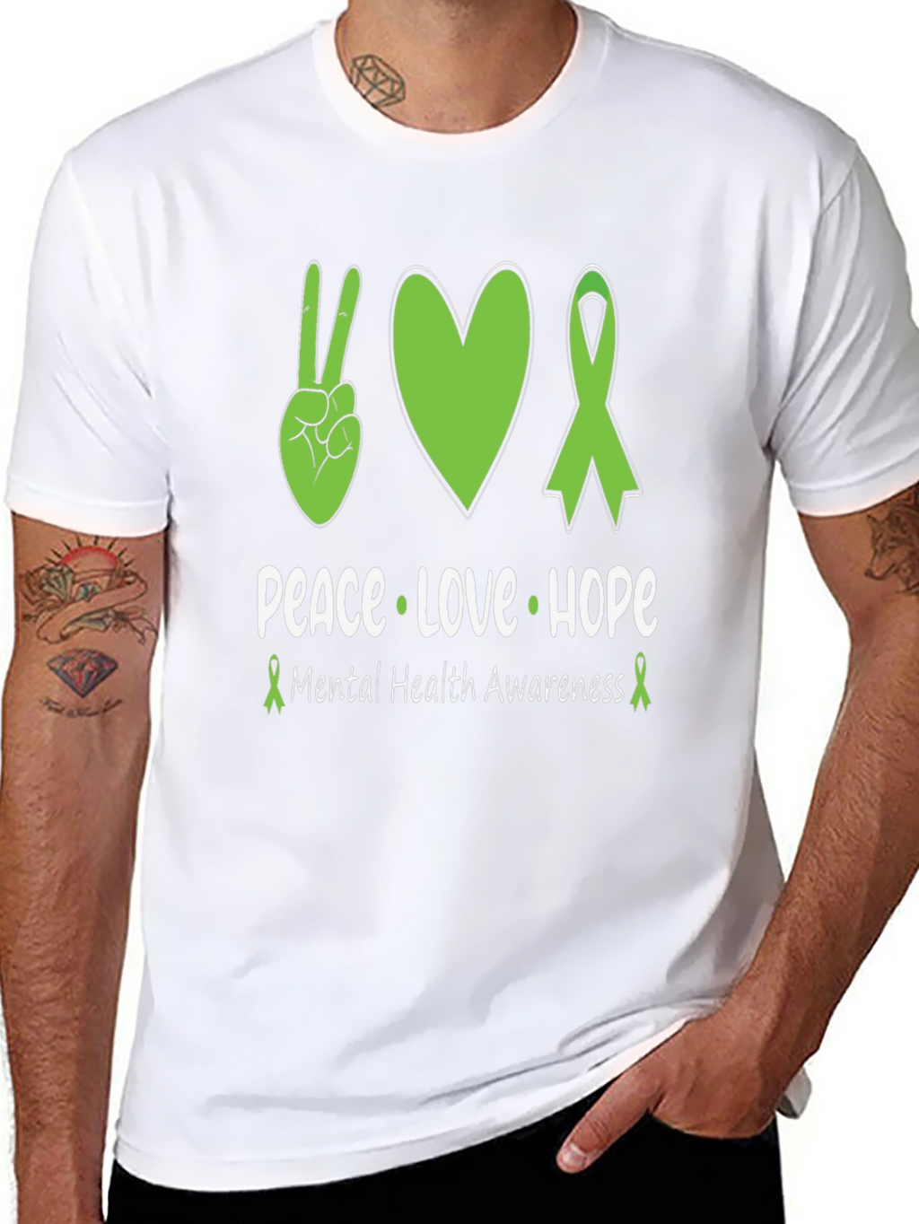 Peace Love Hope Mental Health Awareness T-Shirt