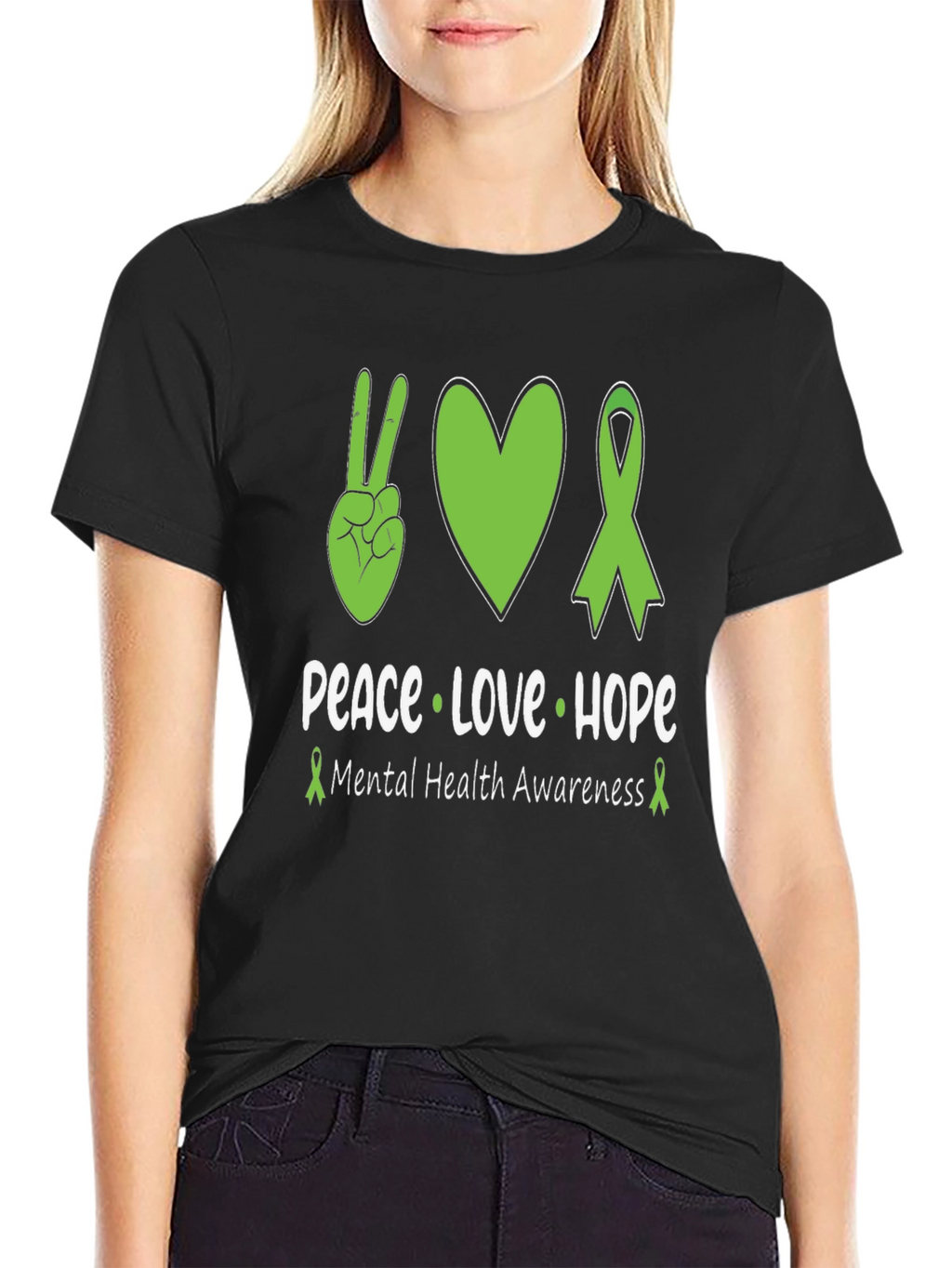 Peace Love Hope Mental Health Awareness T-Shirt