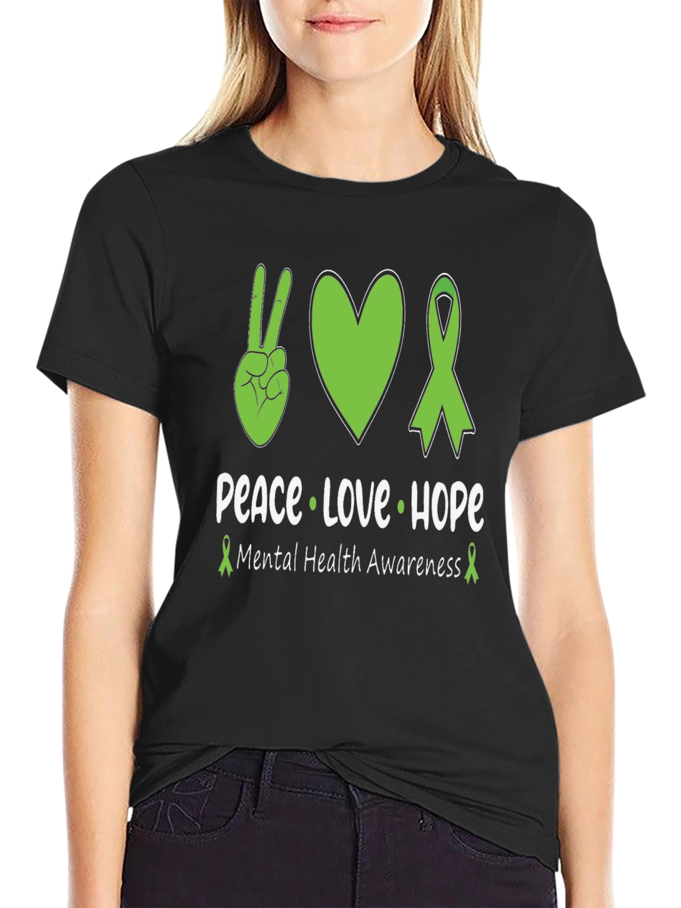 Peace Love Hope Mental Health Awareness T-Shirt