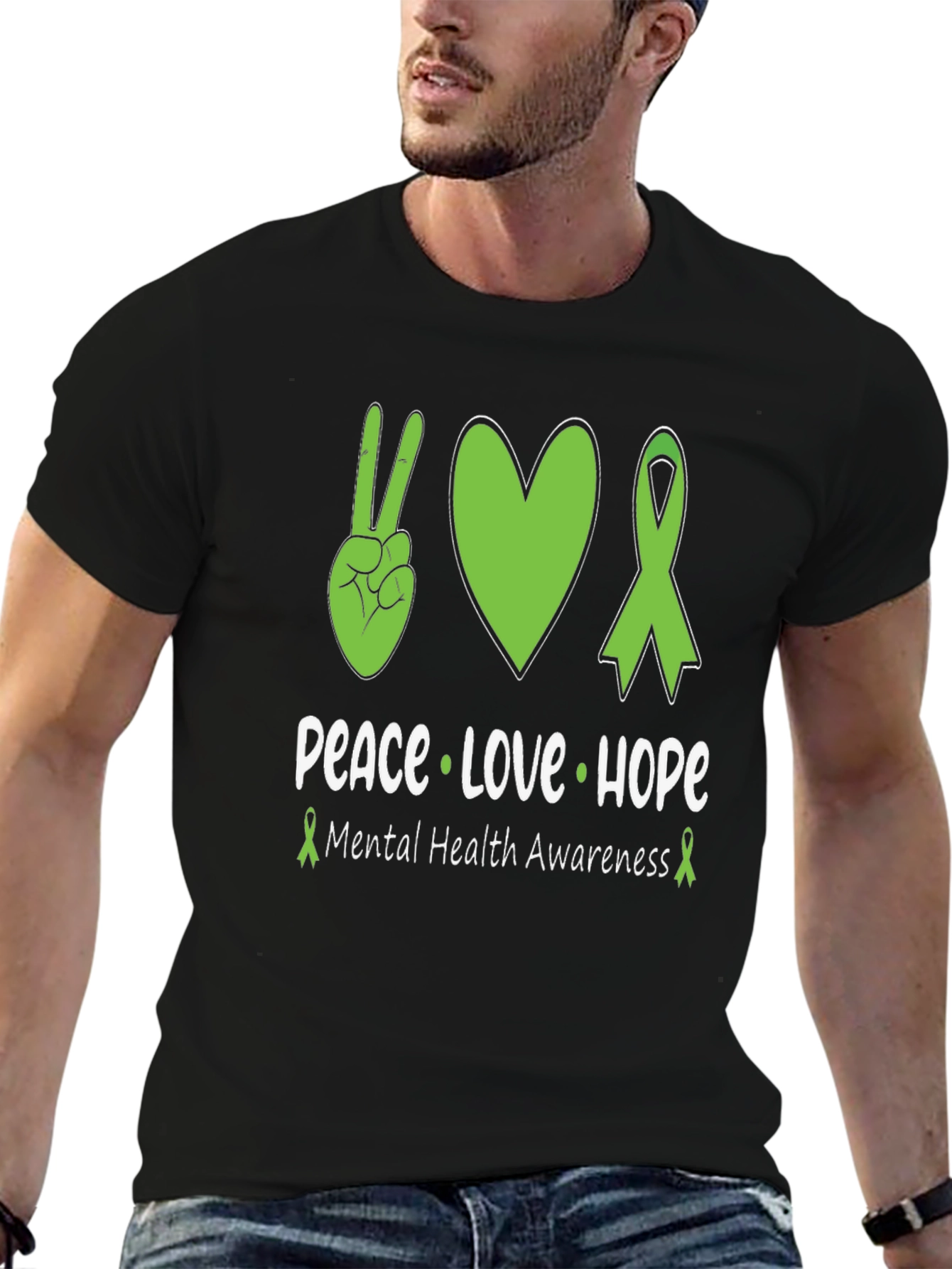 Peace Love Hope Mental Health Awareness T-Shirt