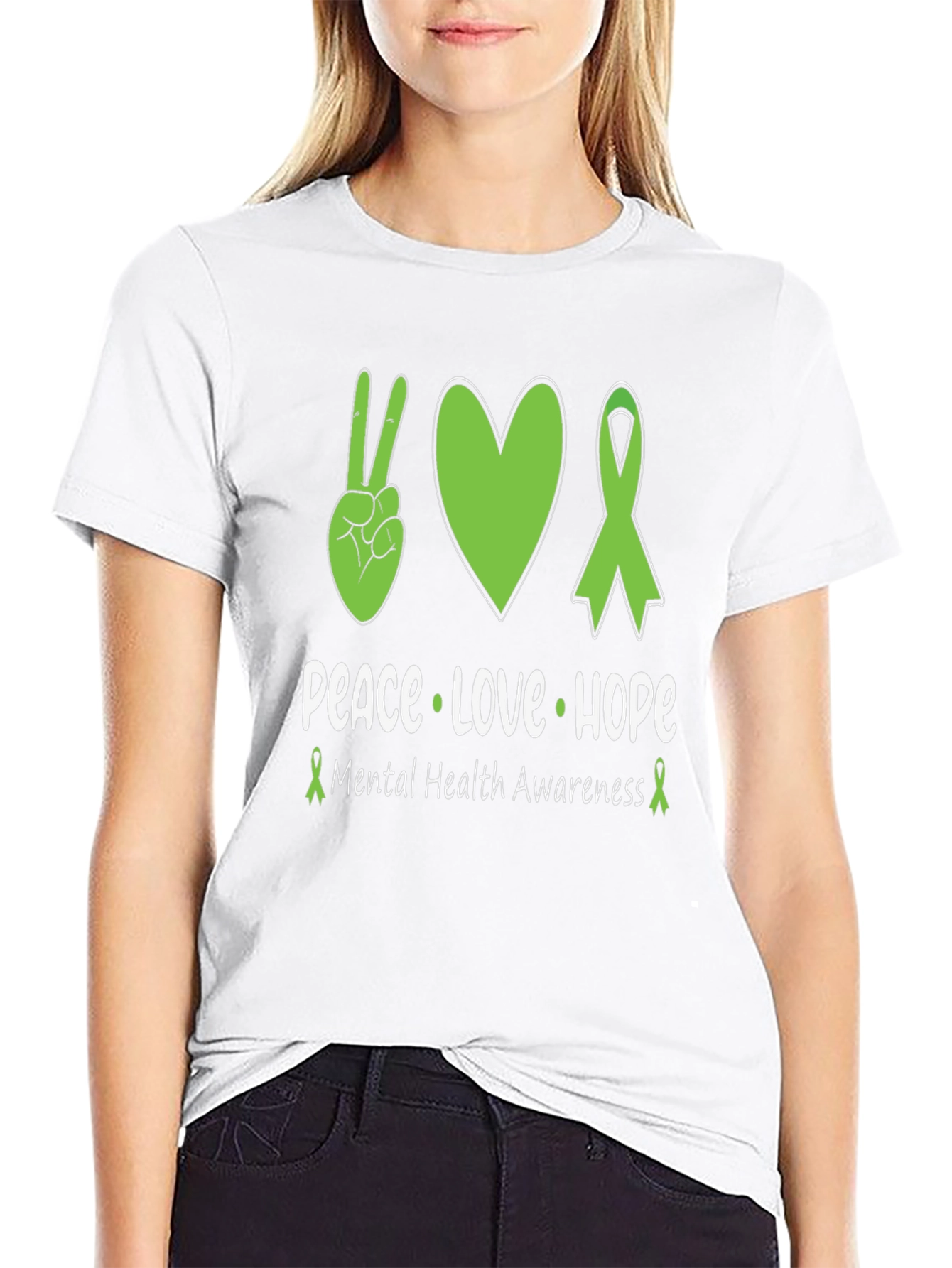 Peace Love Hope Mental Health Awareness T-Shirt