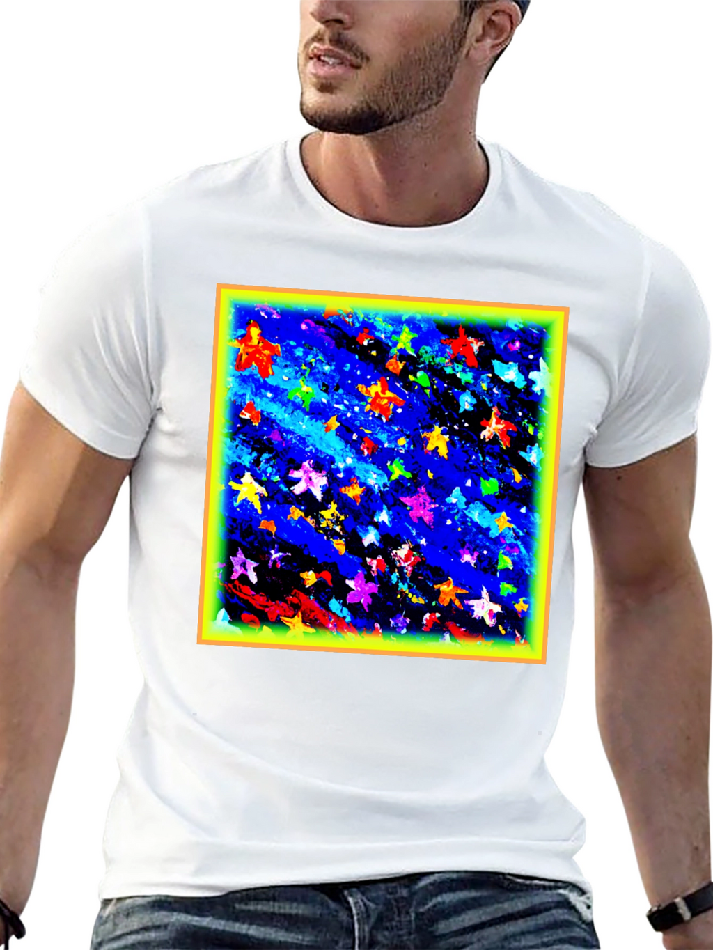 Abstract Stars Black T-Shirt