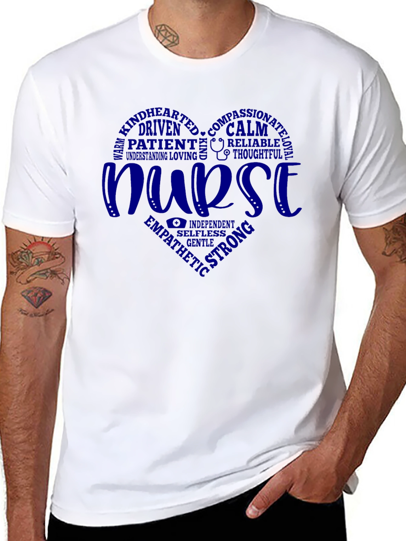 Nurse Heart Graphic T-Shirt - Black Cotton Tee