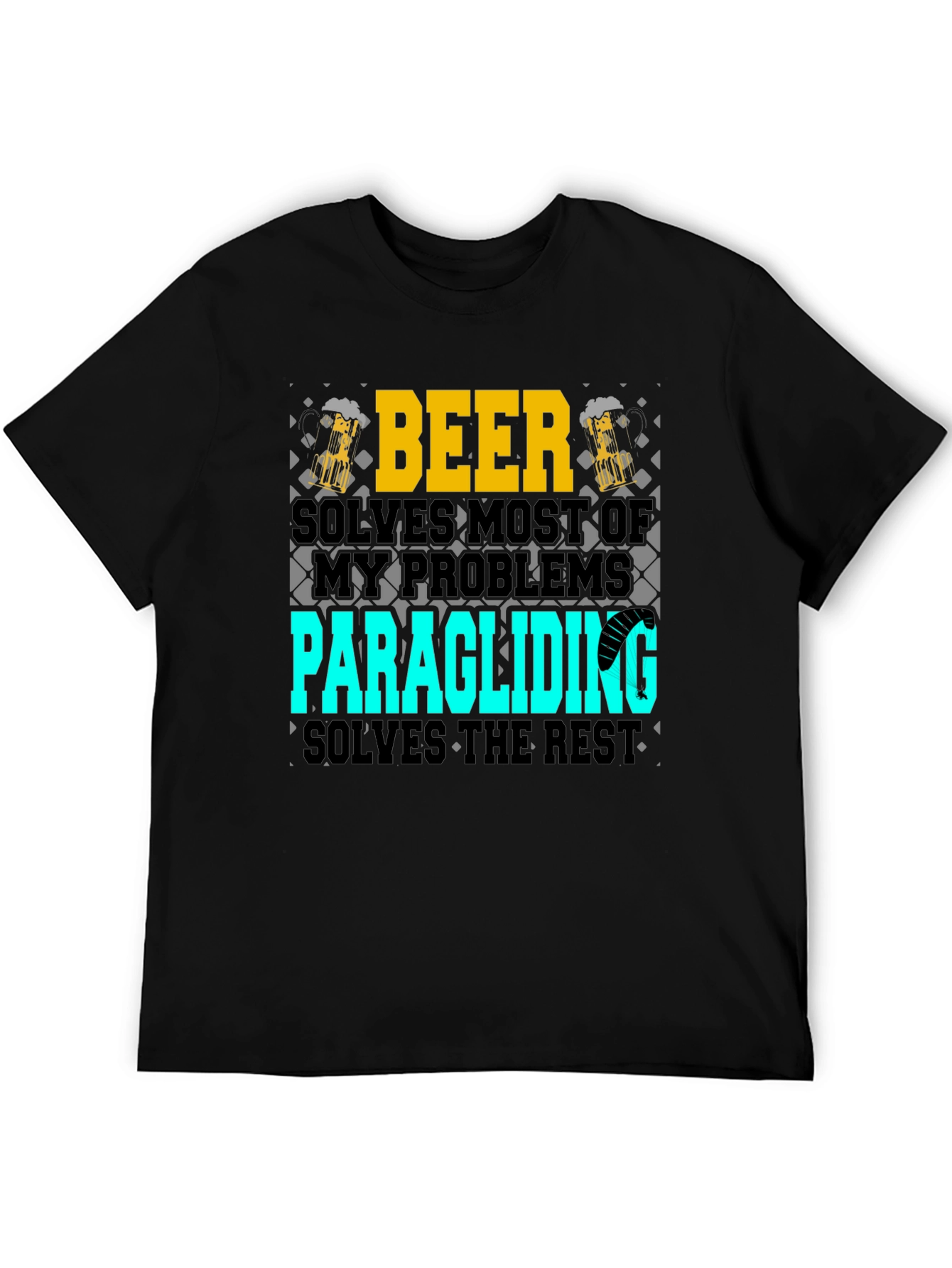 Beer & Paragliding T-Shirt - Solve Your Problems!