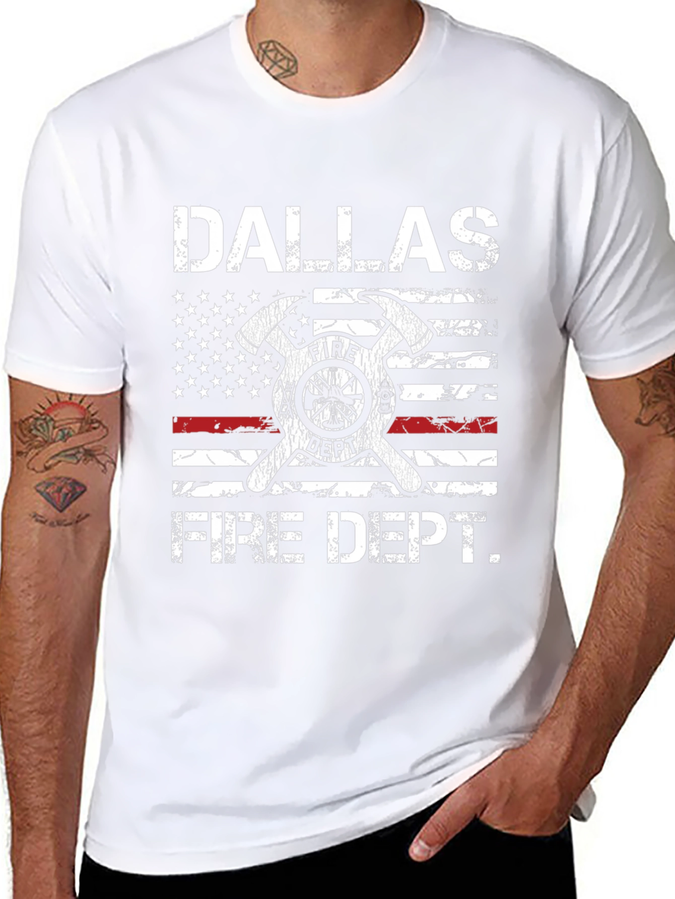 Dallas Fire Dept. Graphic T-Shirt - Patriotic Design