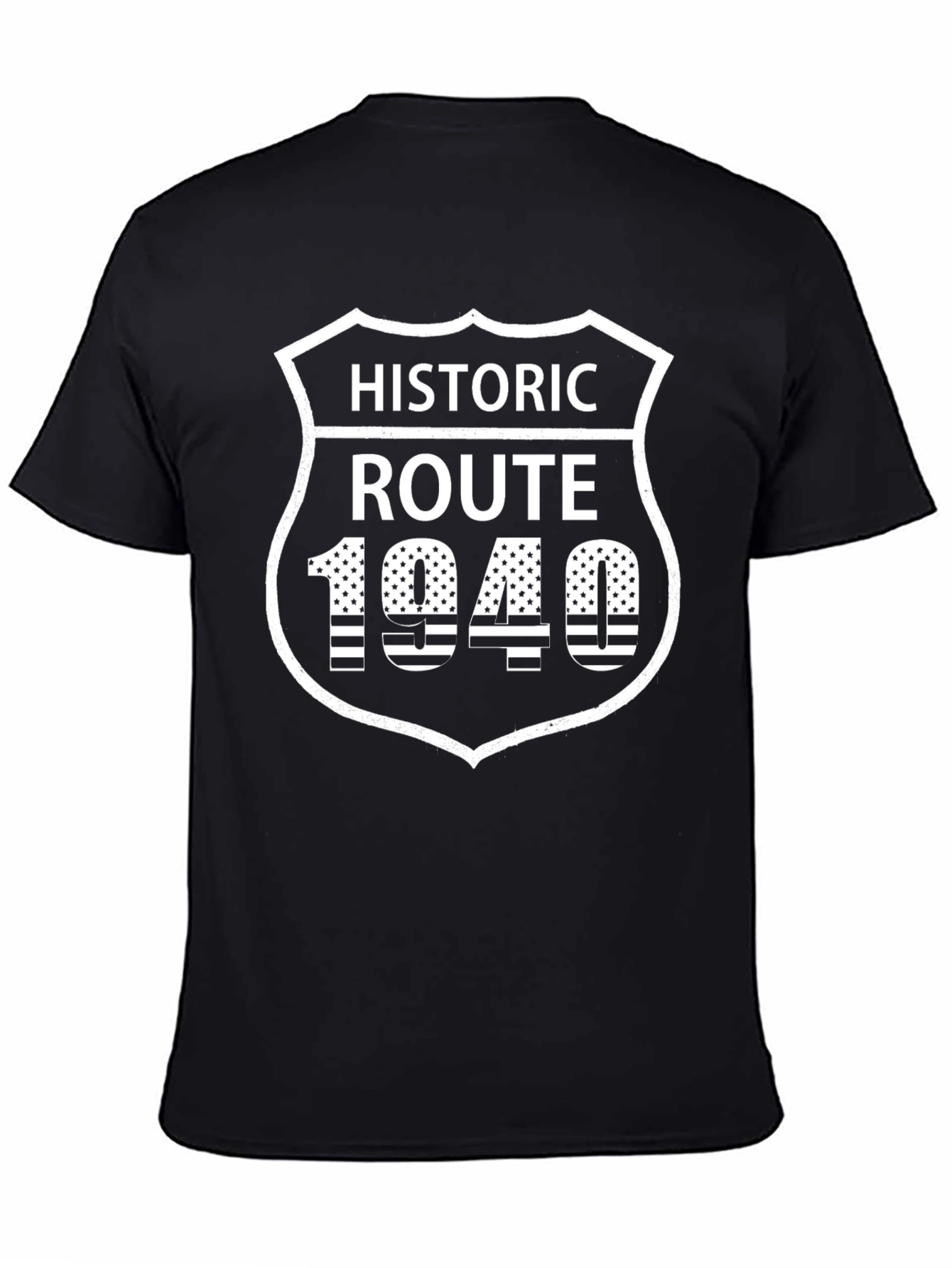 Historic Route 1940 Graphic T-Shirt - Black