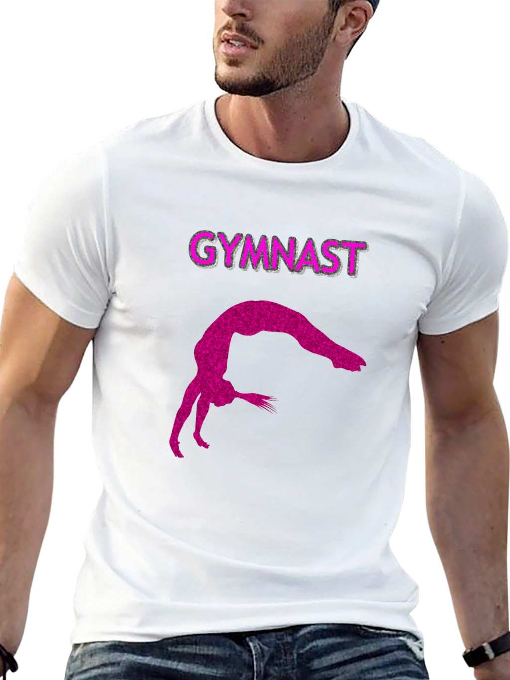 Gymnast Silhouette Tee - Black Cotton Blend