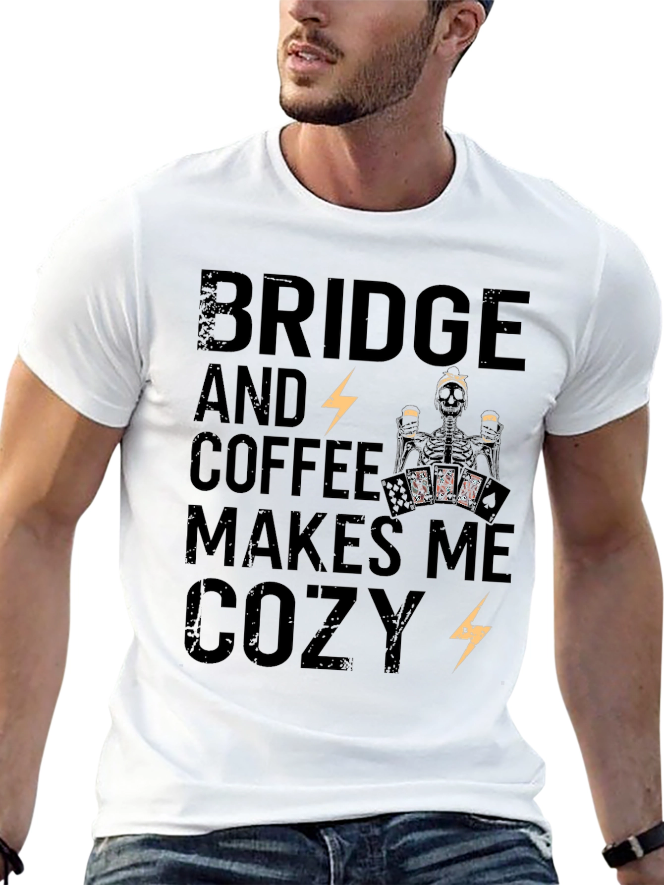 Bridge & Coffee Skeleton Graphic Tee