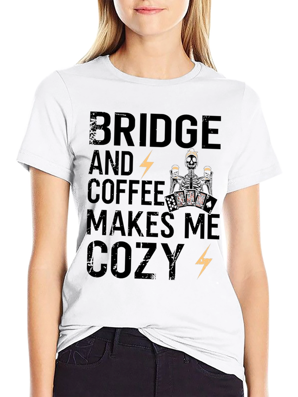 Bridge & Coffee Skeleton Graphic Tee