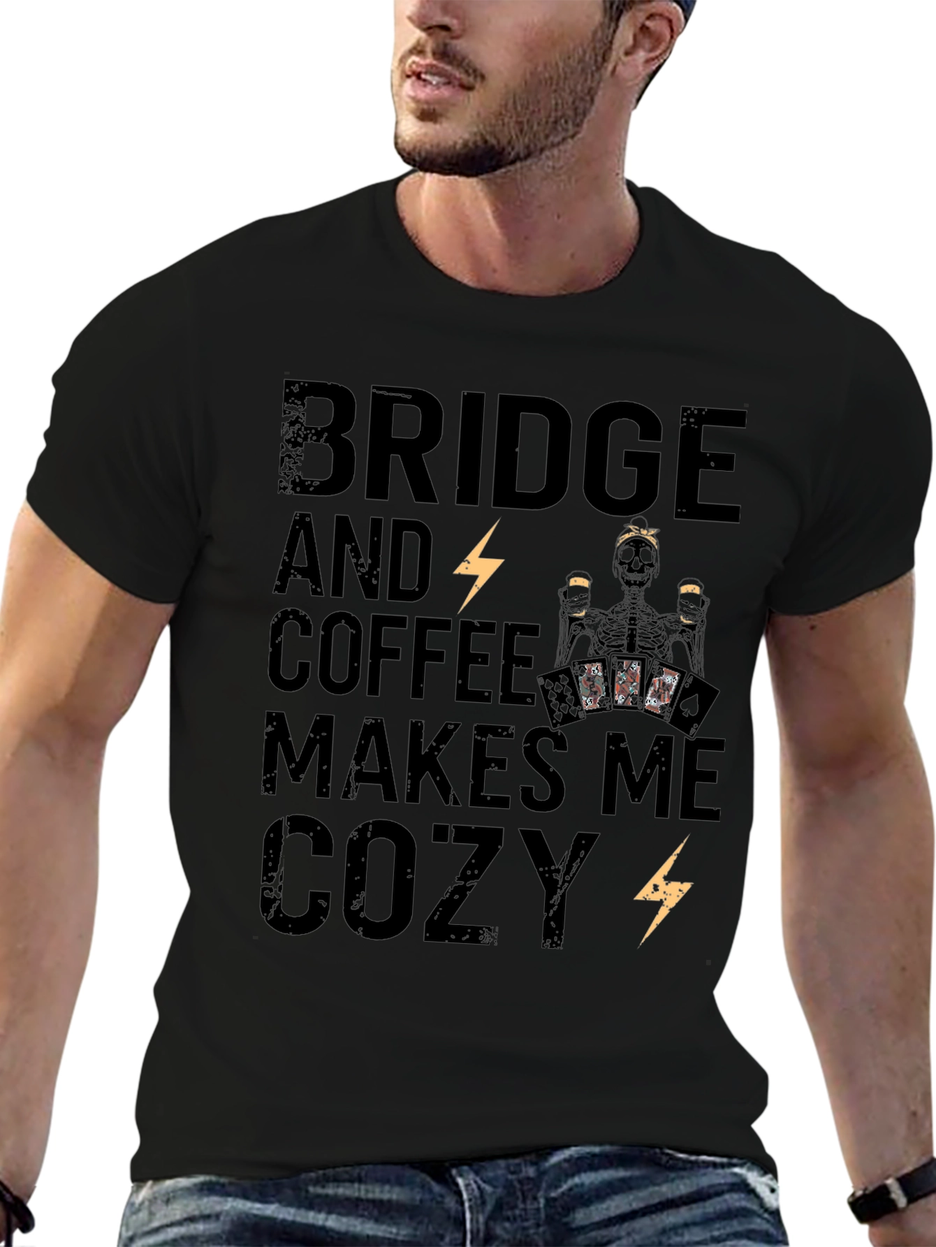 Bridge & Coffee Skeleton Graphic Tee