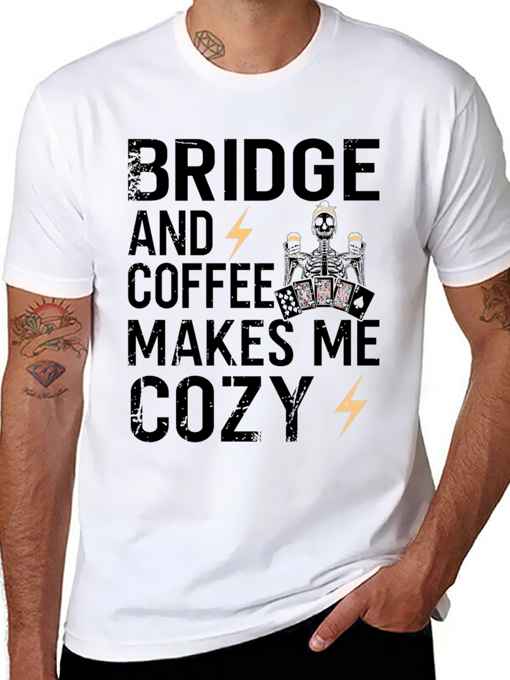 Bridge & Coffee Skeleton Graphic Tee