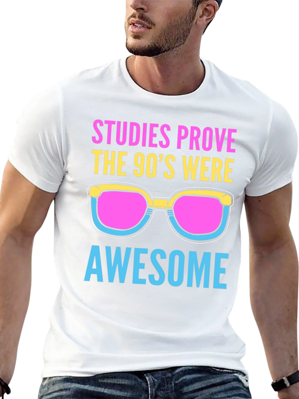 90s Sunglasses Graphic Tee - Retro Style