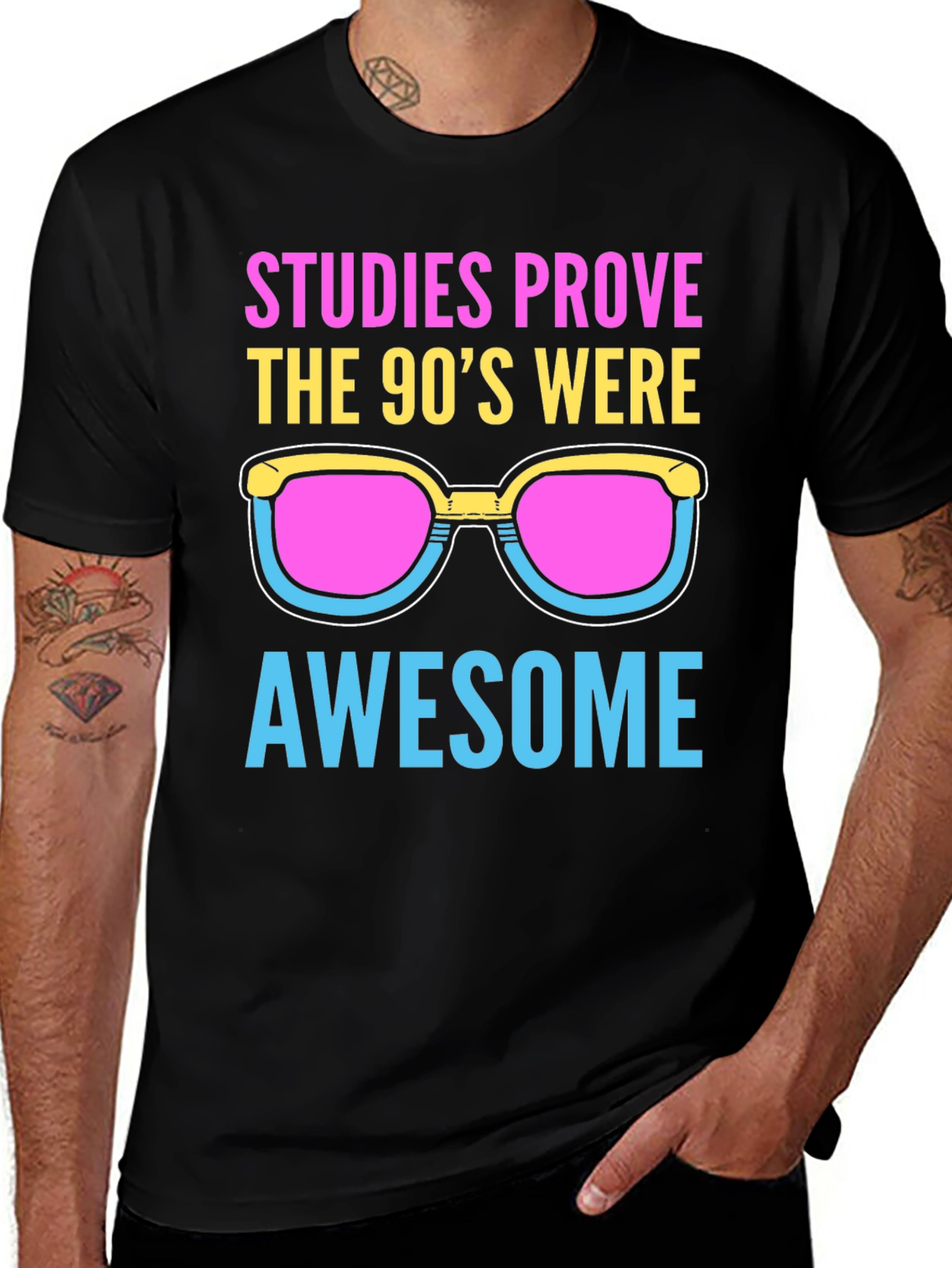 90s Sunglasses Graphic Tee - Retro Style