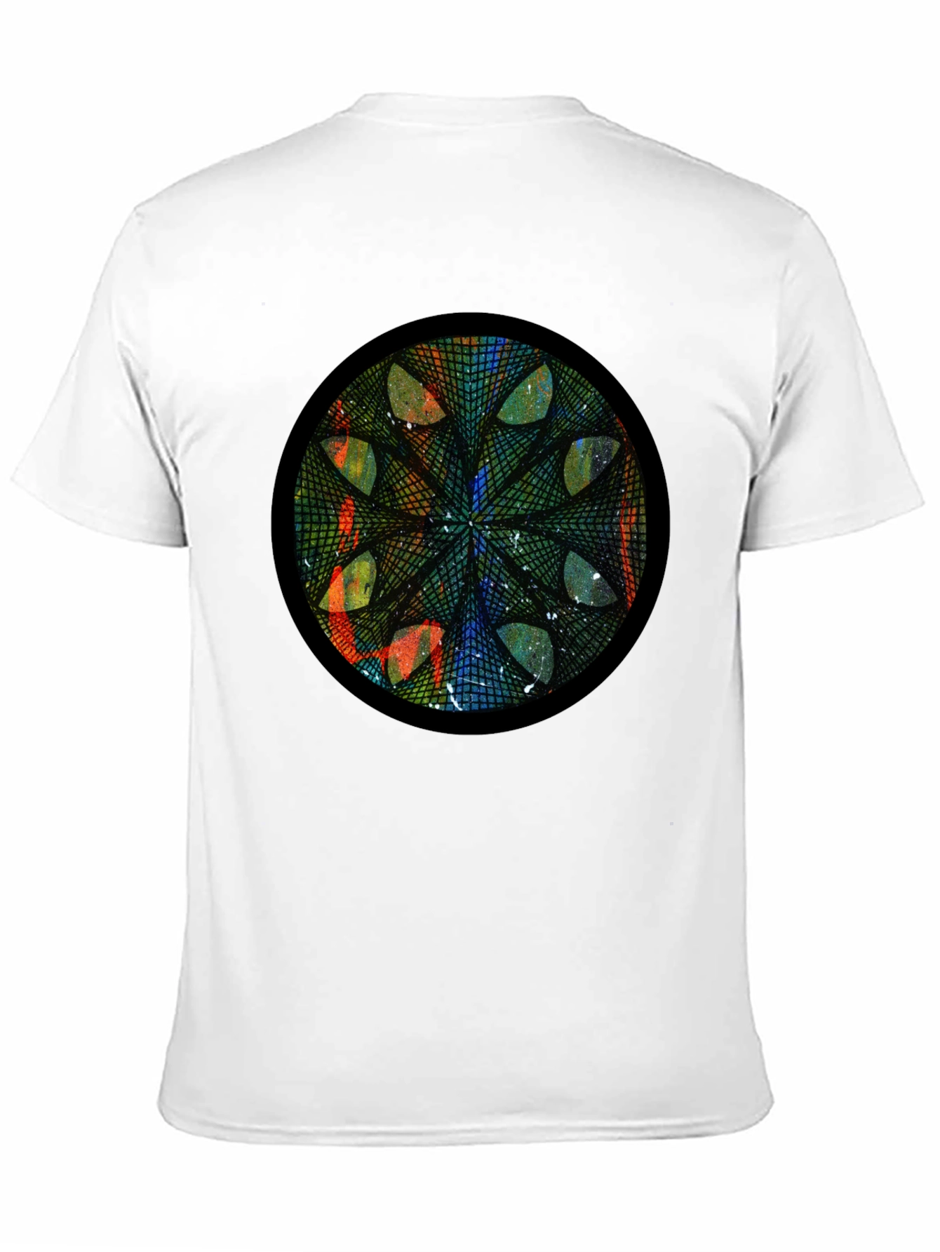 Geometric Mandala Art Black T-Shirt