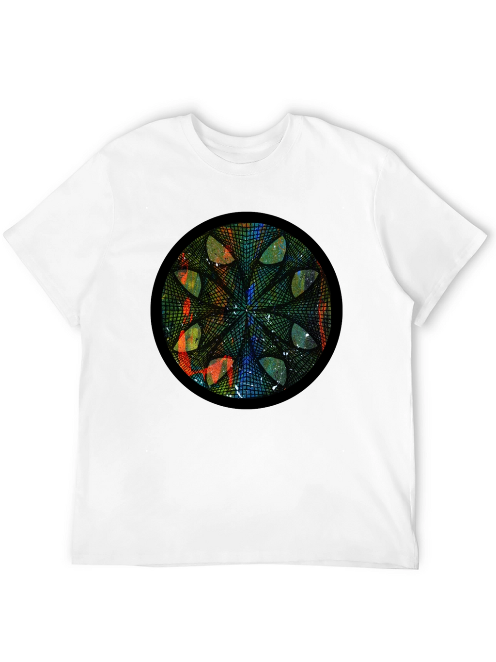 Geometric Mandala Art Black T-Shirt
